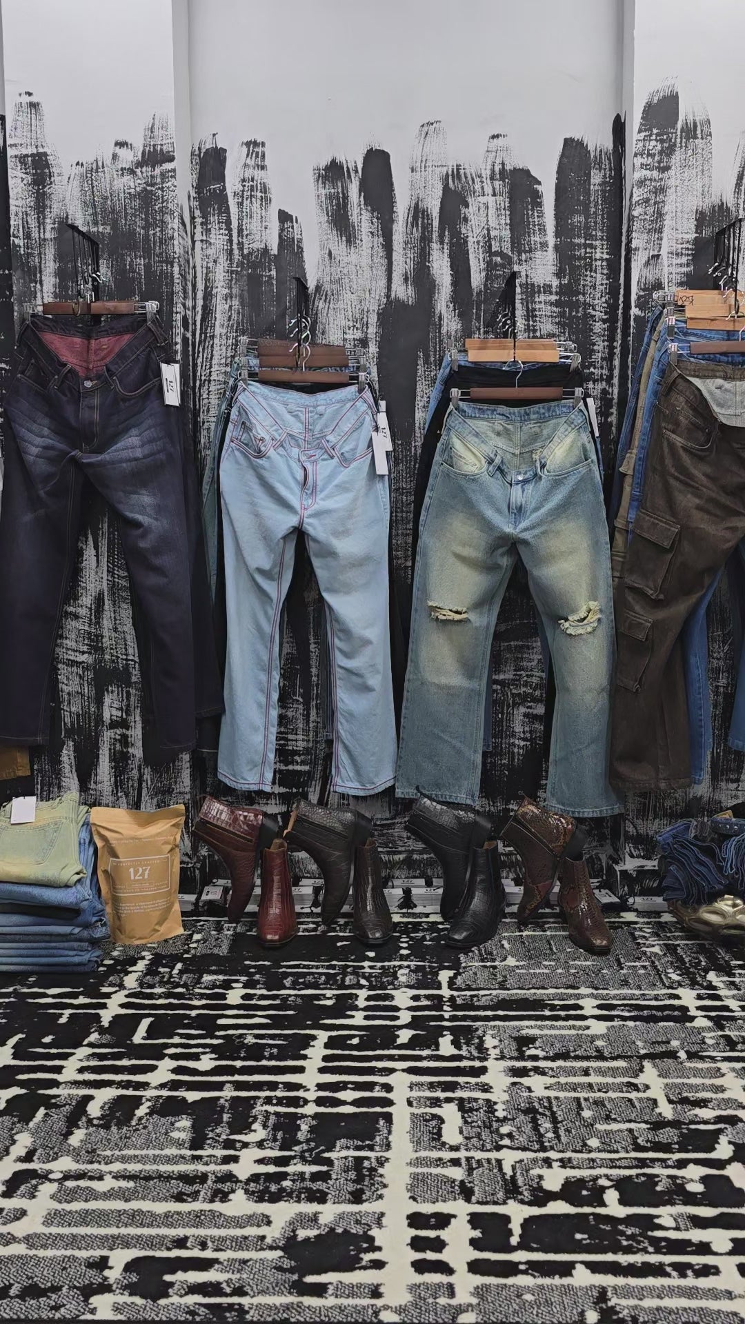 Vintage Blue Multifunctional Bottom Zip Jeans