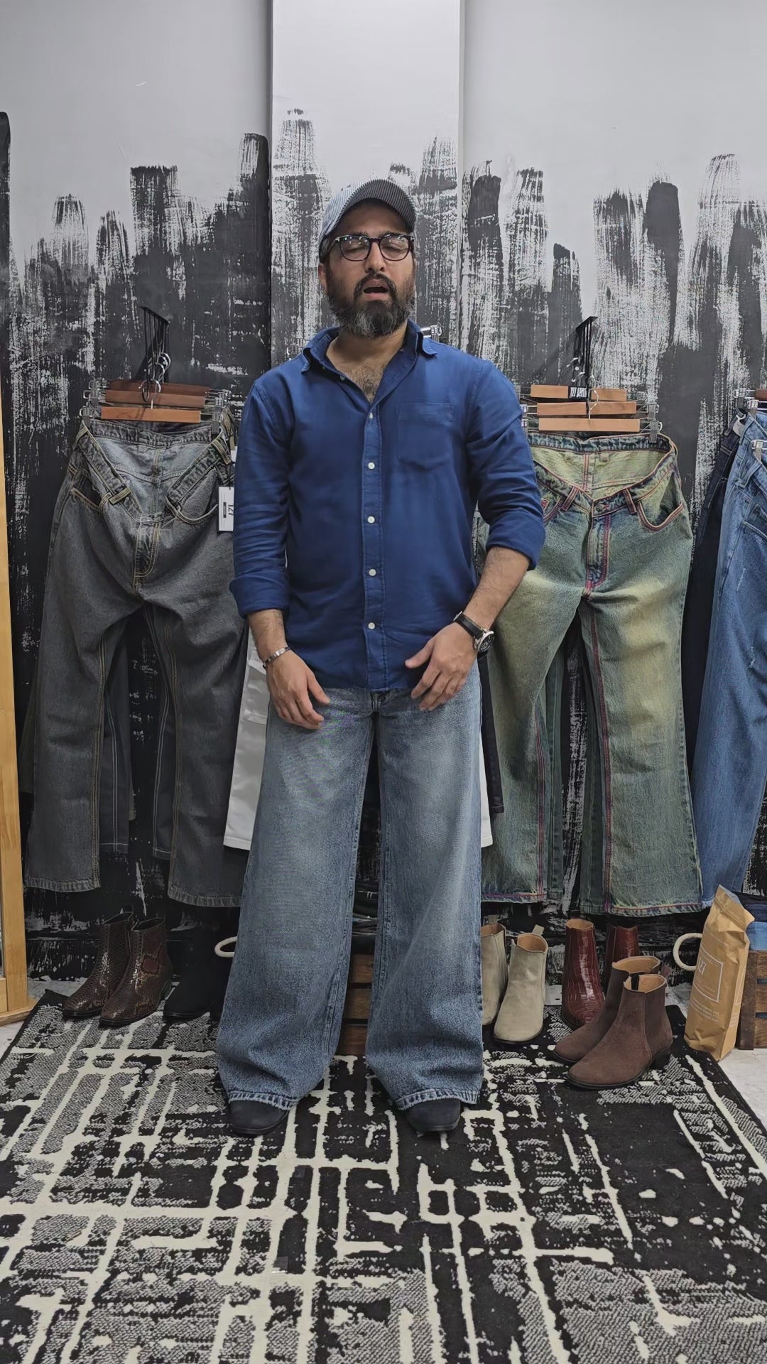 Frost Fade Wide Leg in Ice Blue Wash
