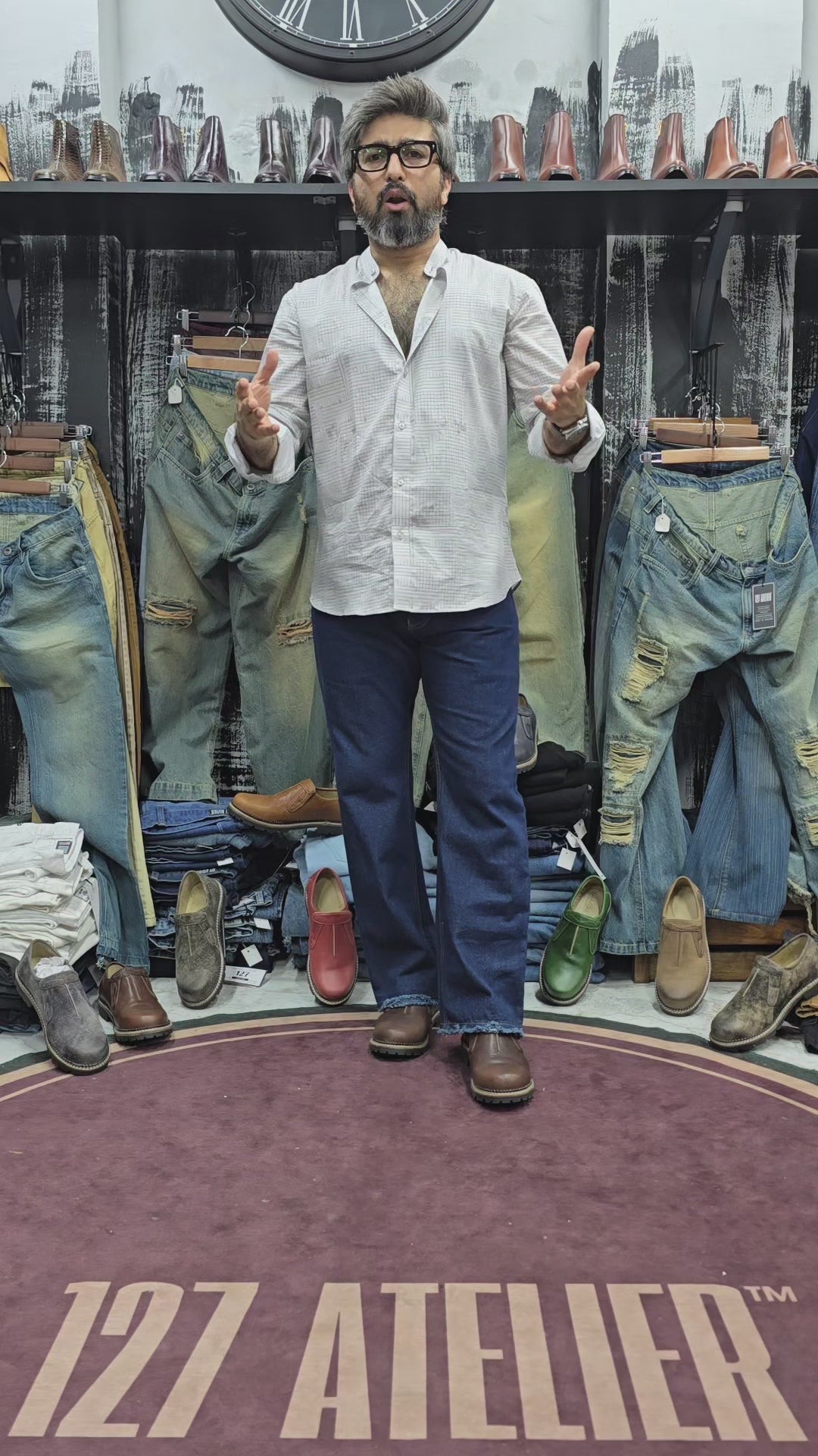 Classic White Rugged Flare Jeans