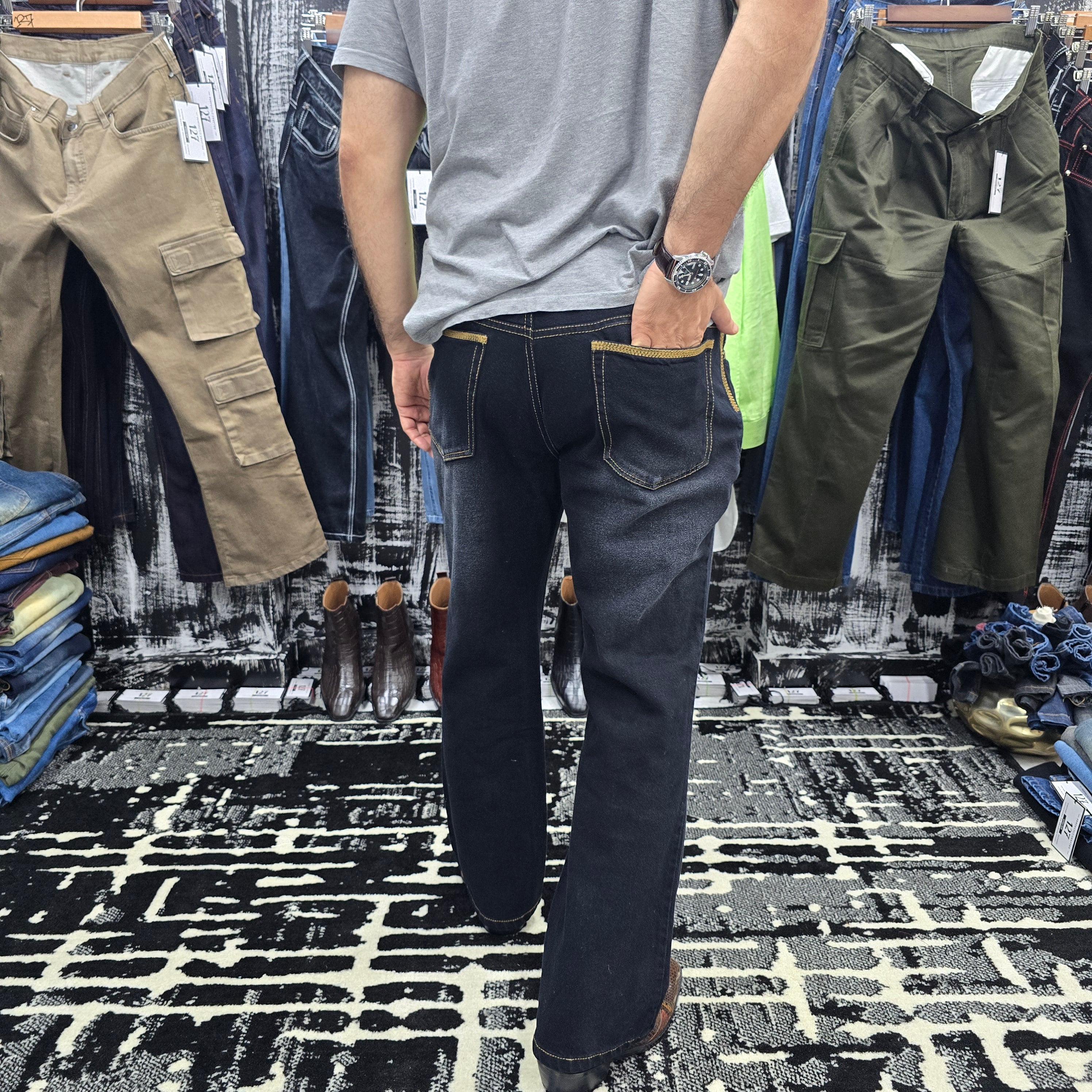 Heritage Contrast Stitch Bootcut Jeans