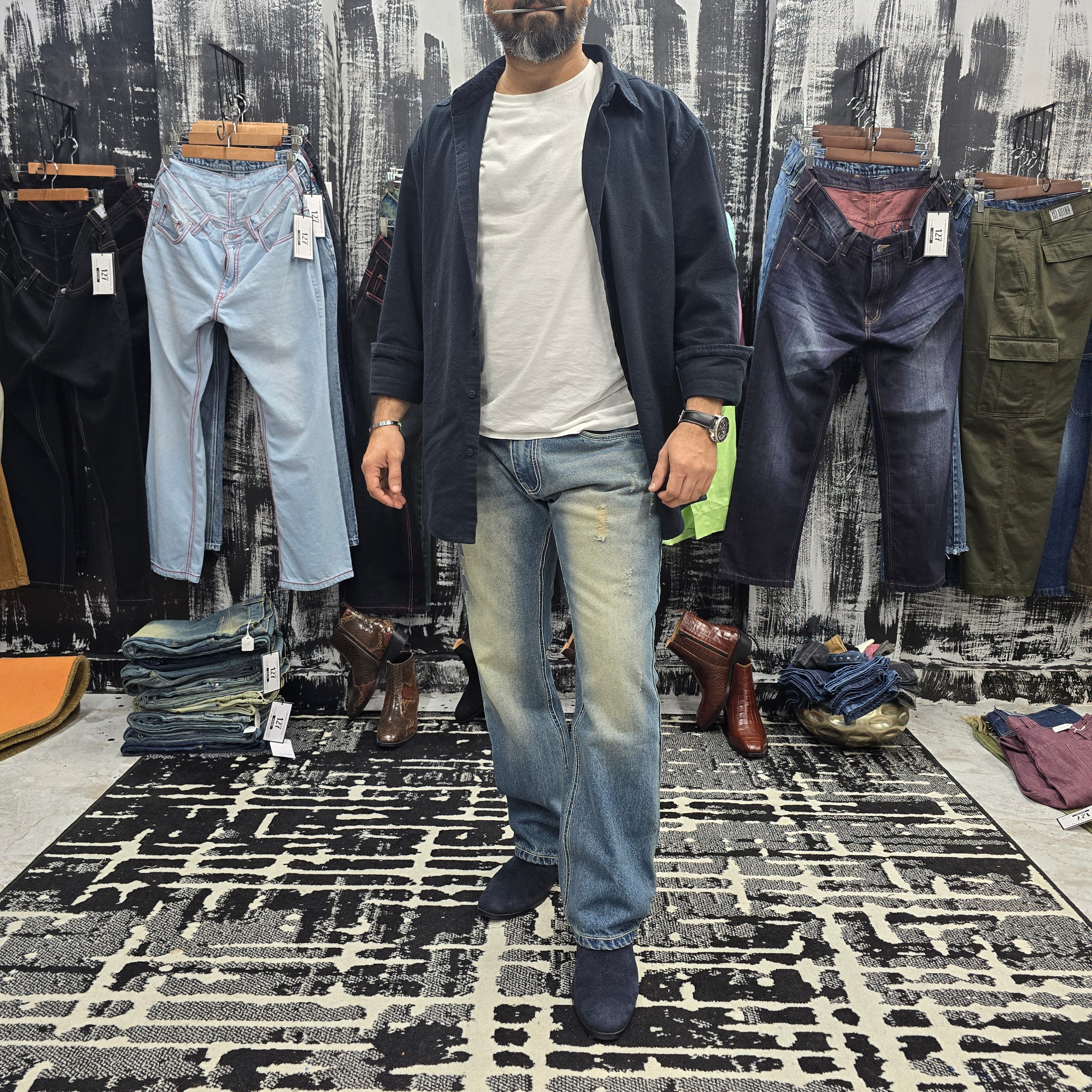 Vintage Ice Fade Semi Bootcut Jeans