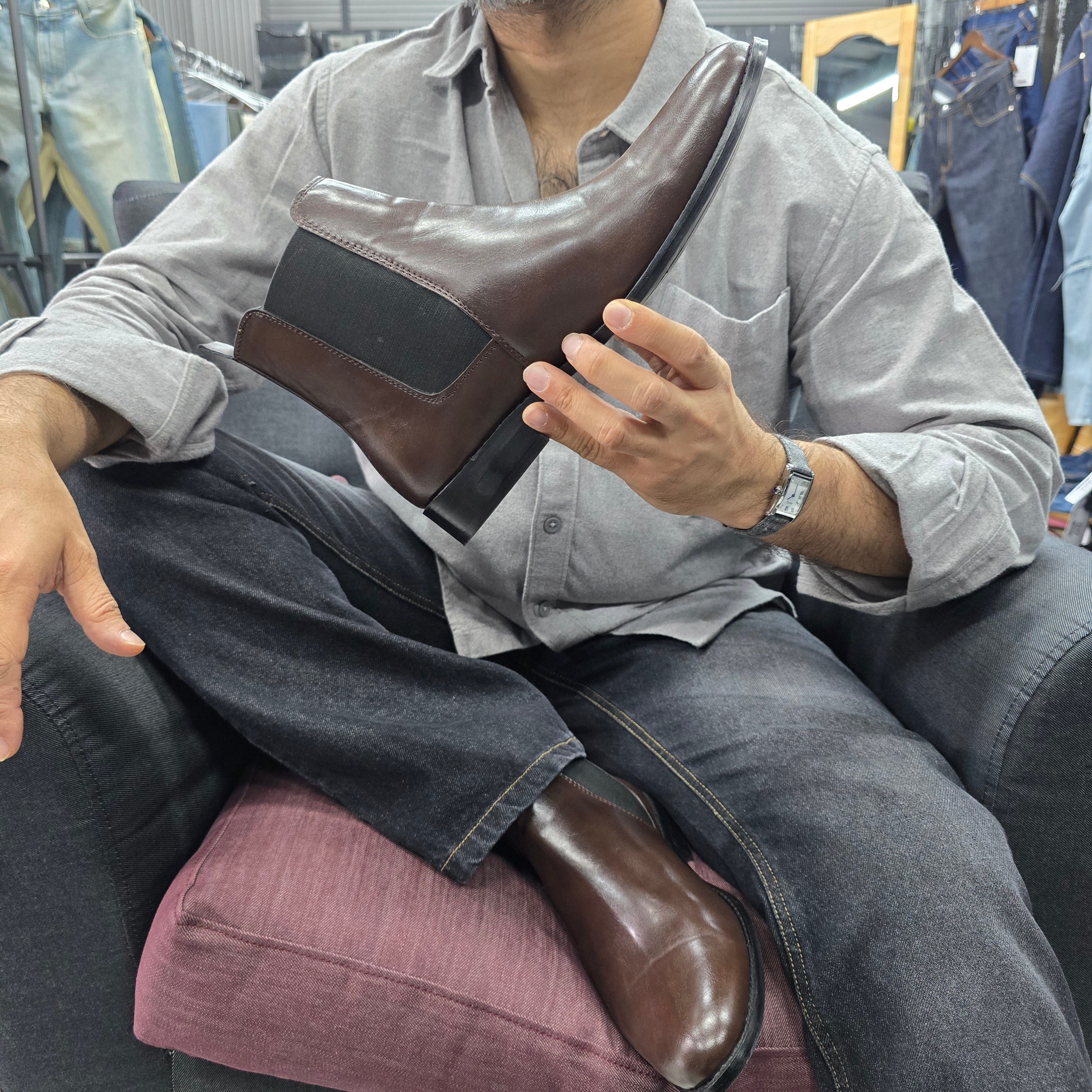 Dark Brown Leather Chelsea