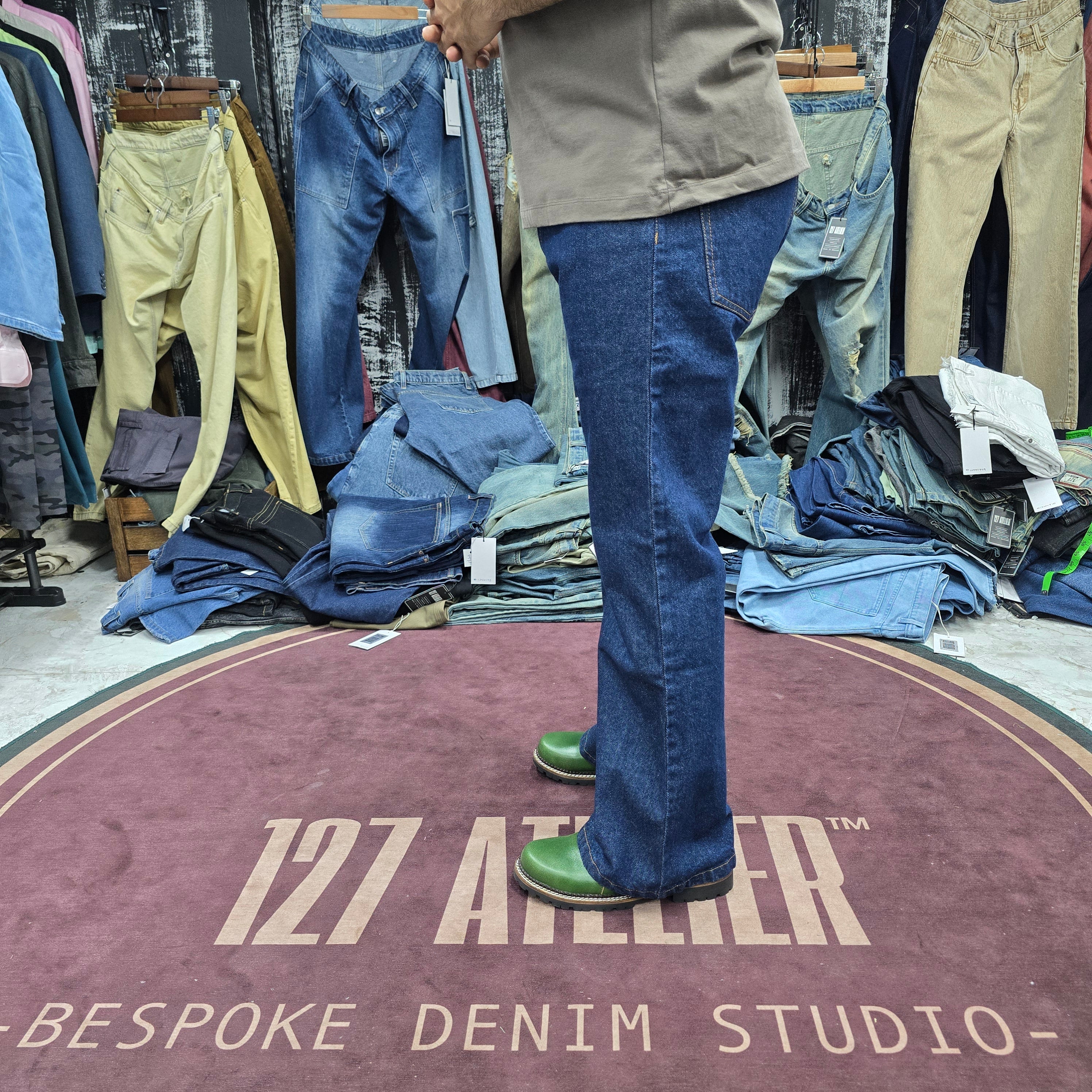 Classic Bootcut Jeans In Deep Indigo Wash