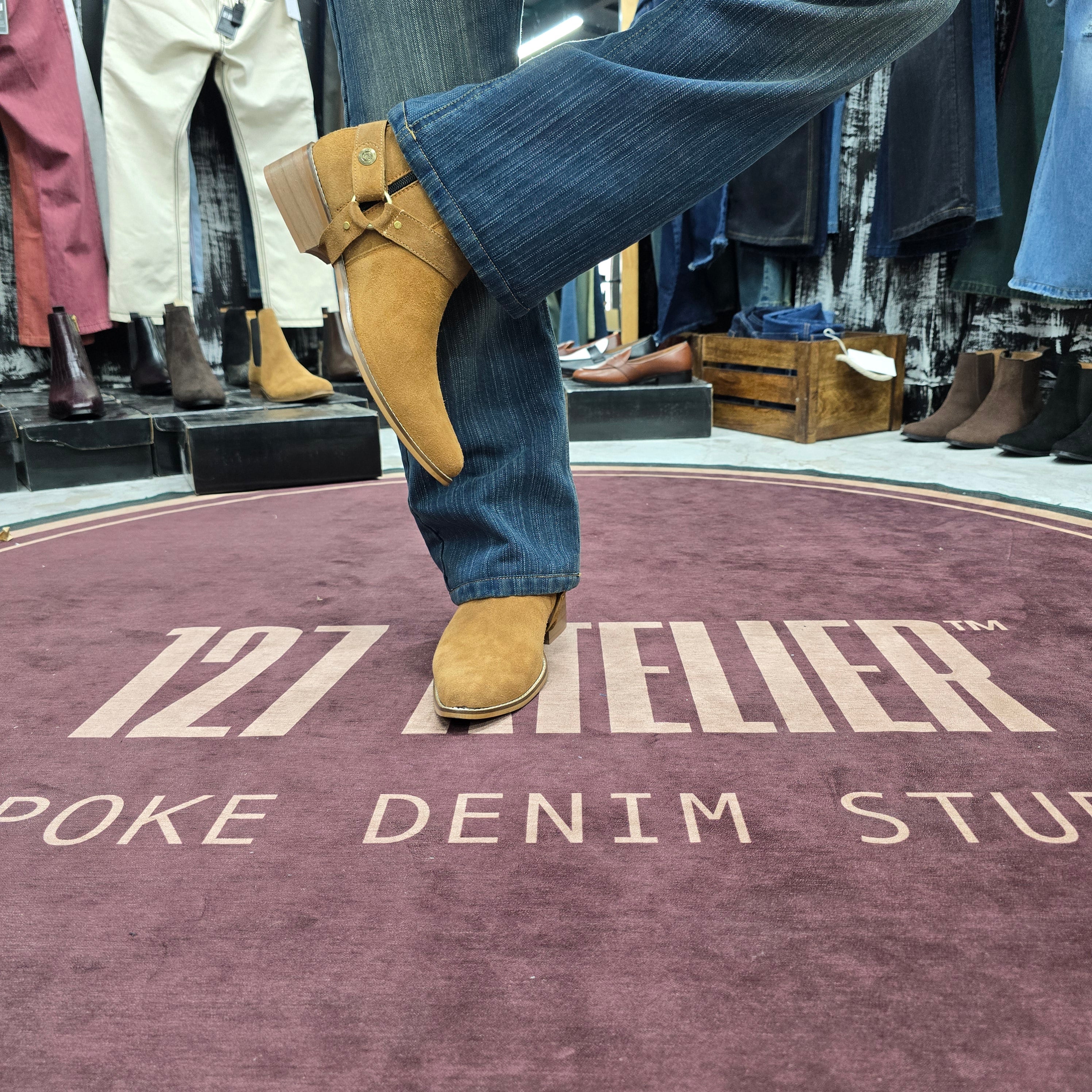 Camel brown detachable harness boot