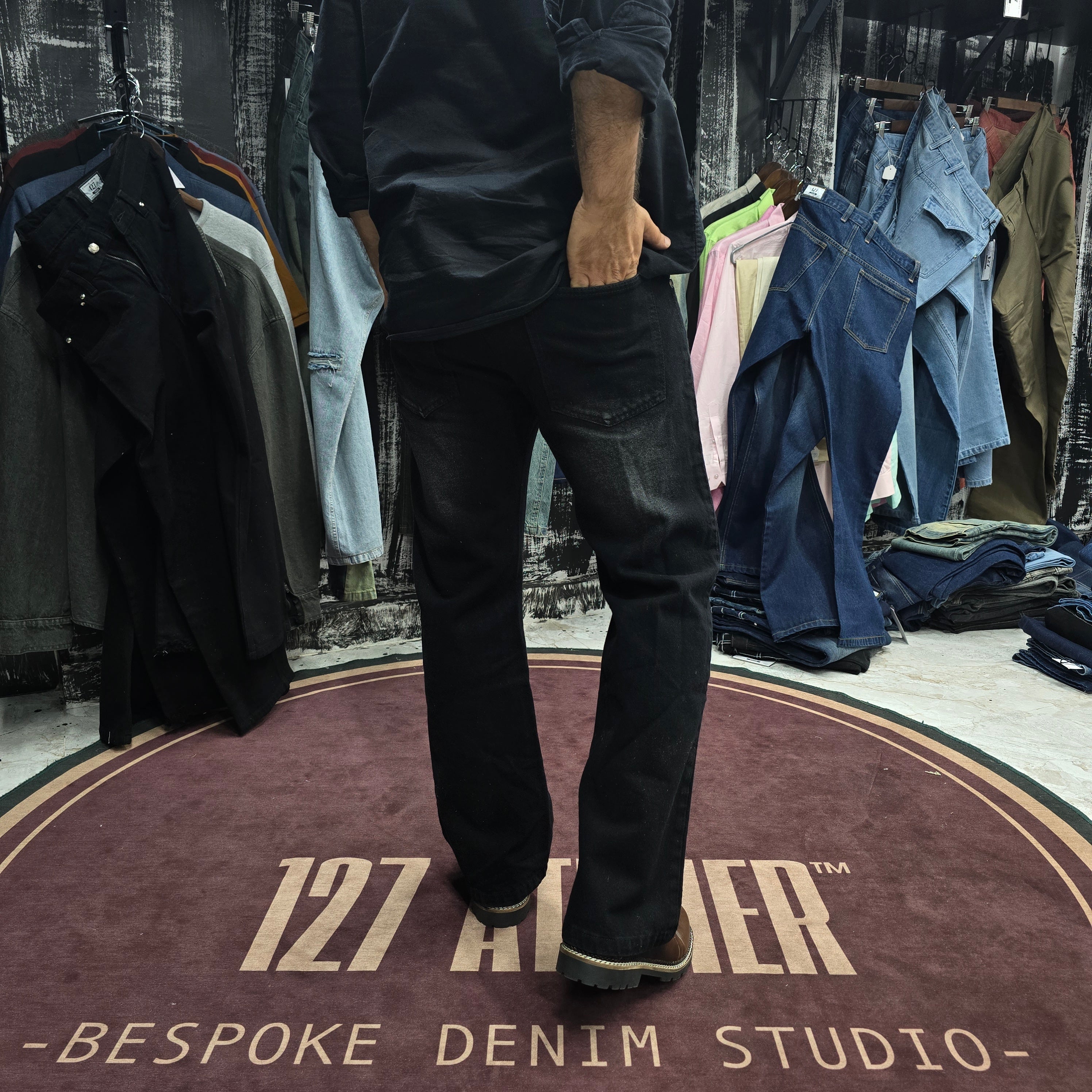 Midnight fade straight leg jean