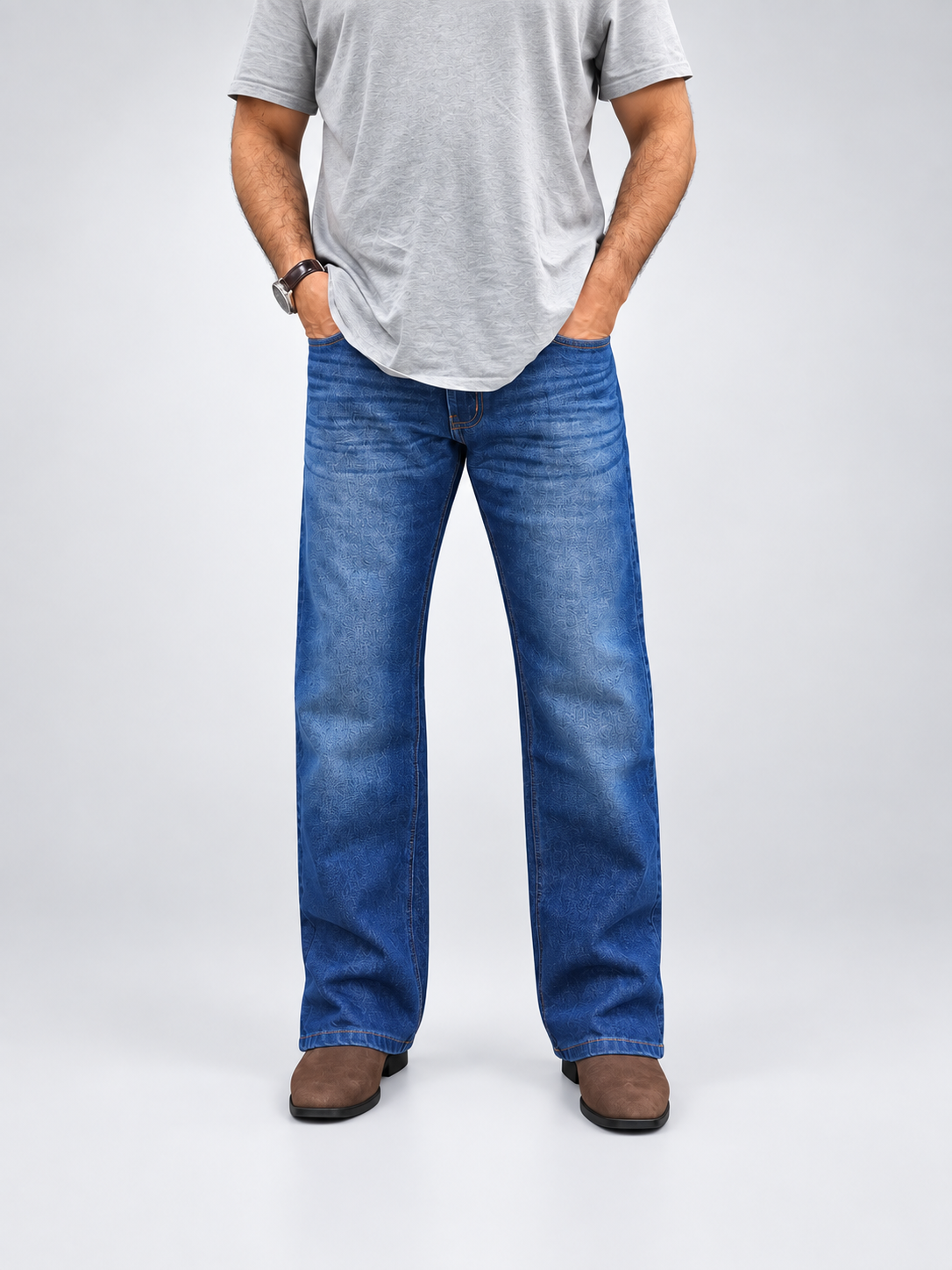 Midnight Zip-Hem Denim Jean
