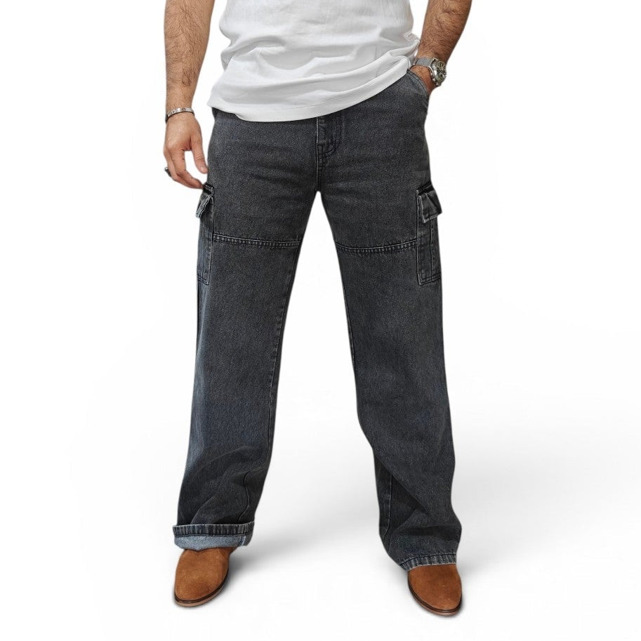 Shadow Black Vintage Cargo Jeans