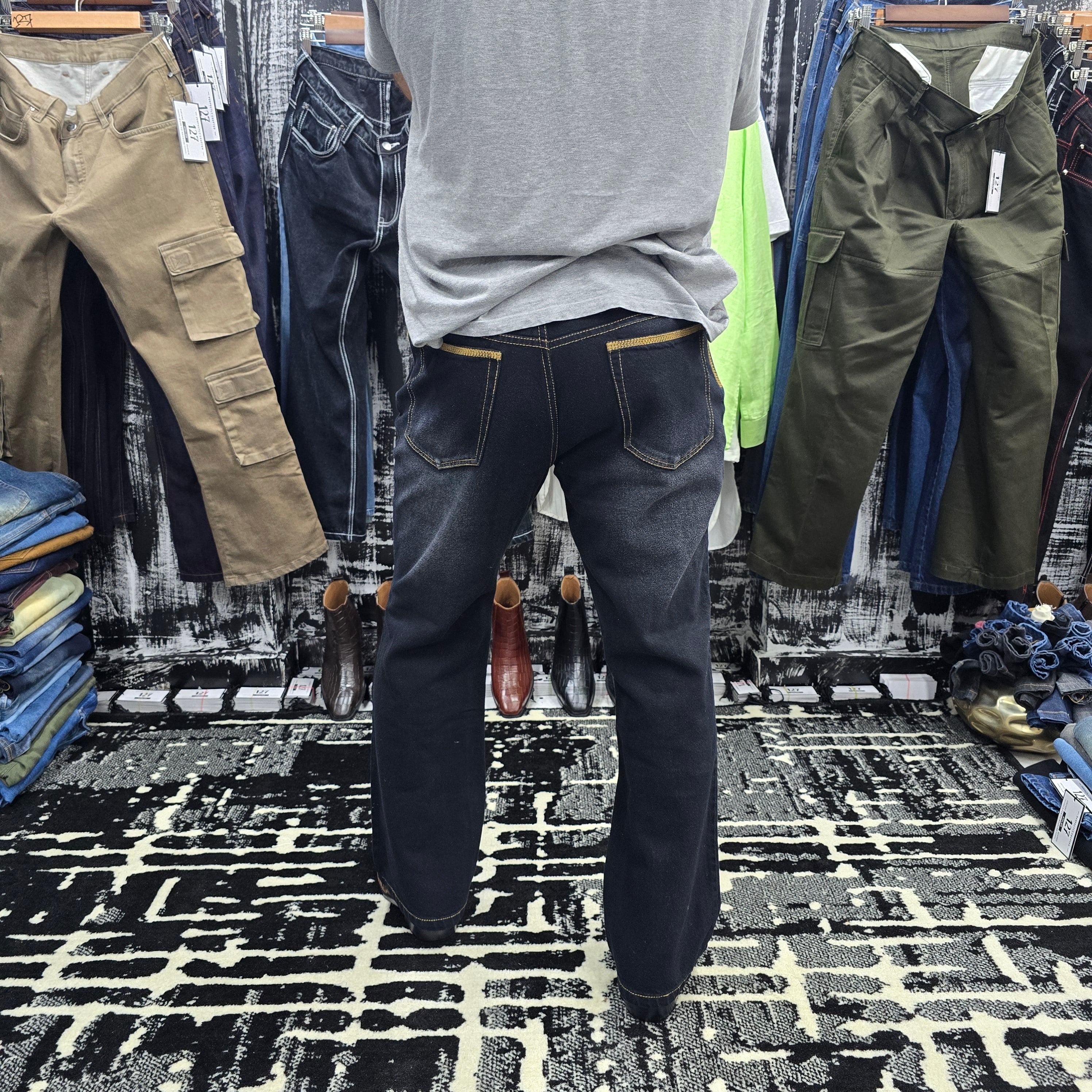 Heritage Contrast Stitch Bootcut Jeans