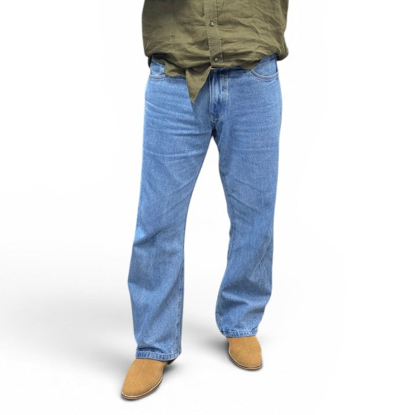 Skyline Fade Straight Wide-Leg Jeans
