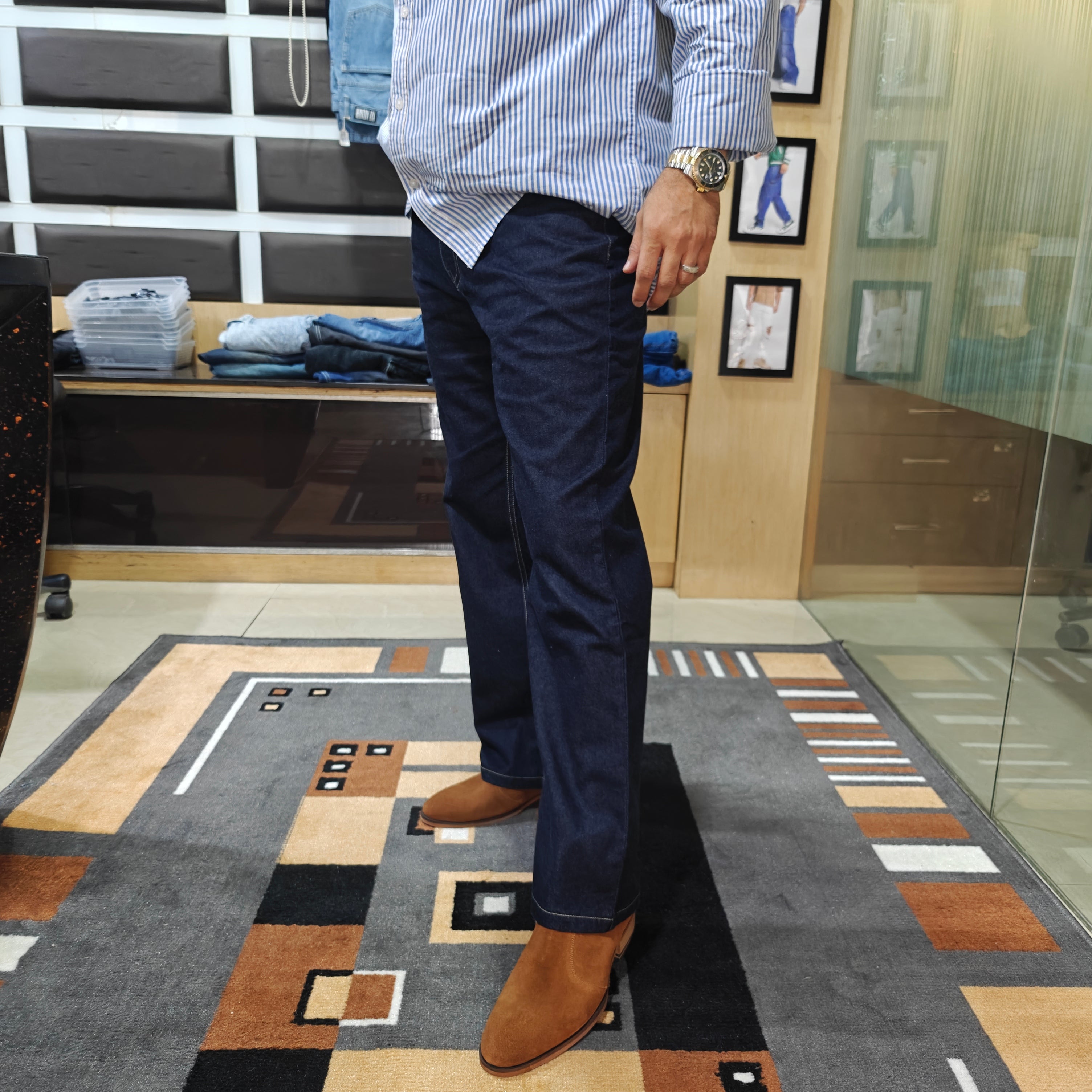 Raw Indigo Semi Bootcut Jeans