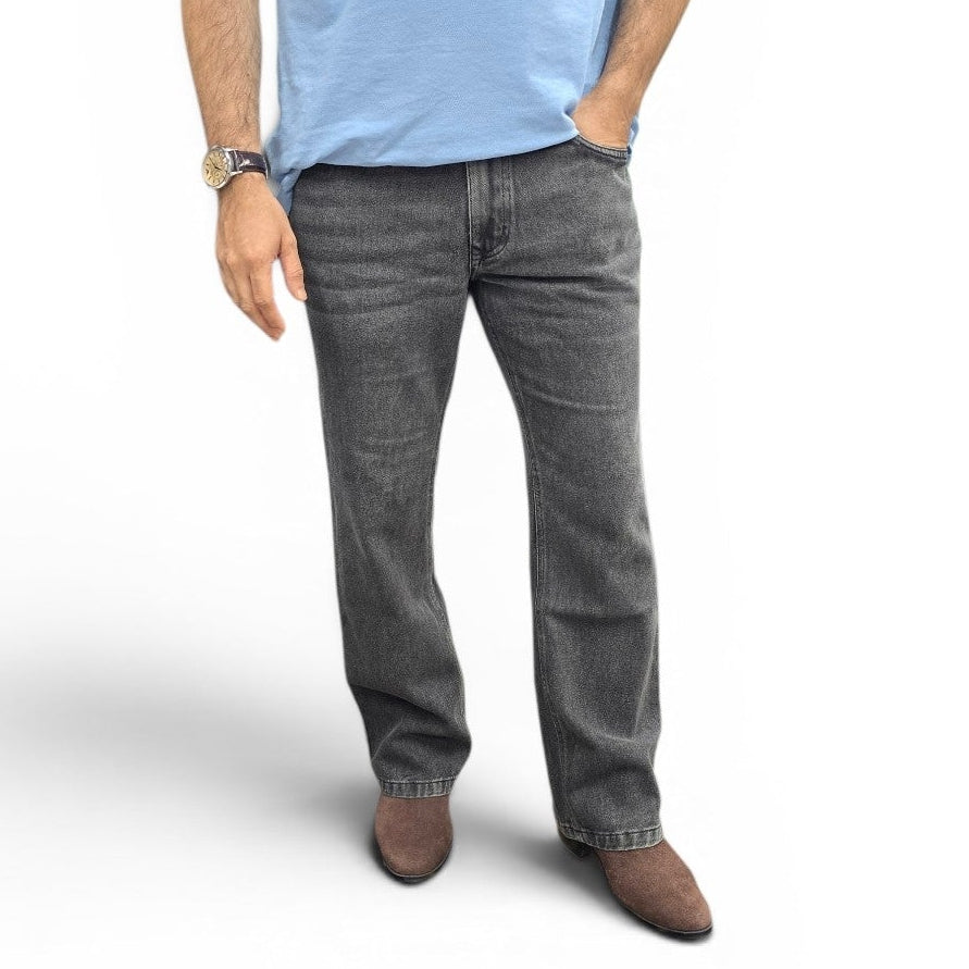 Charcoal Black Semi Bootcut Jeans