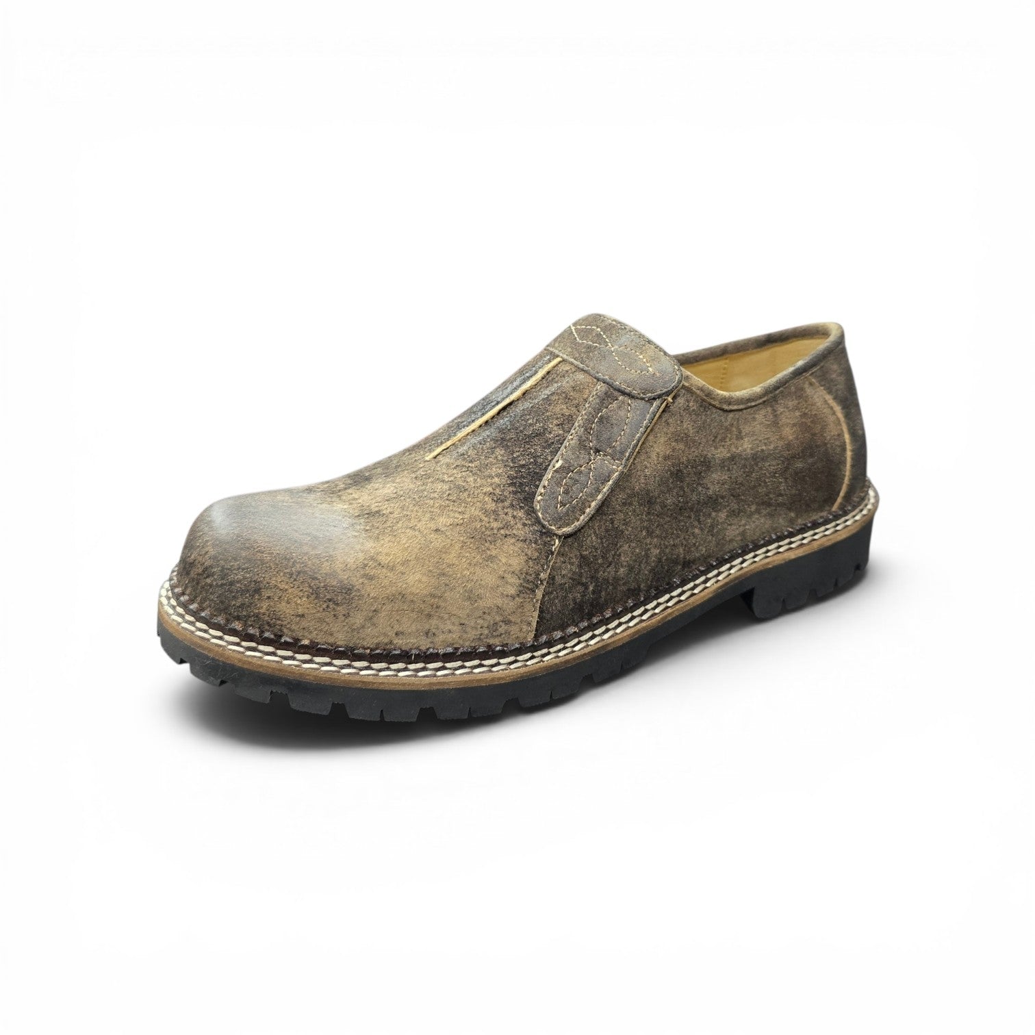 Noir Heritage Slip on in Two Tone Brown Suede