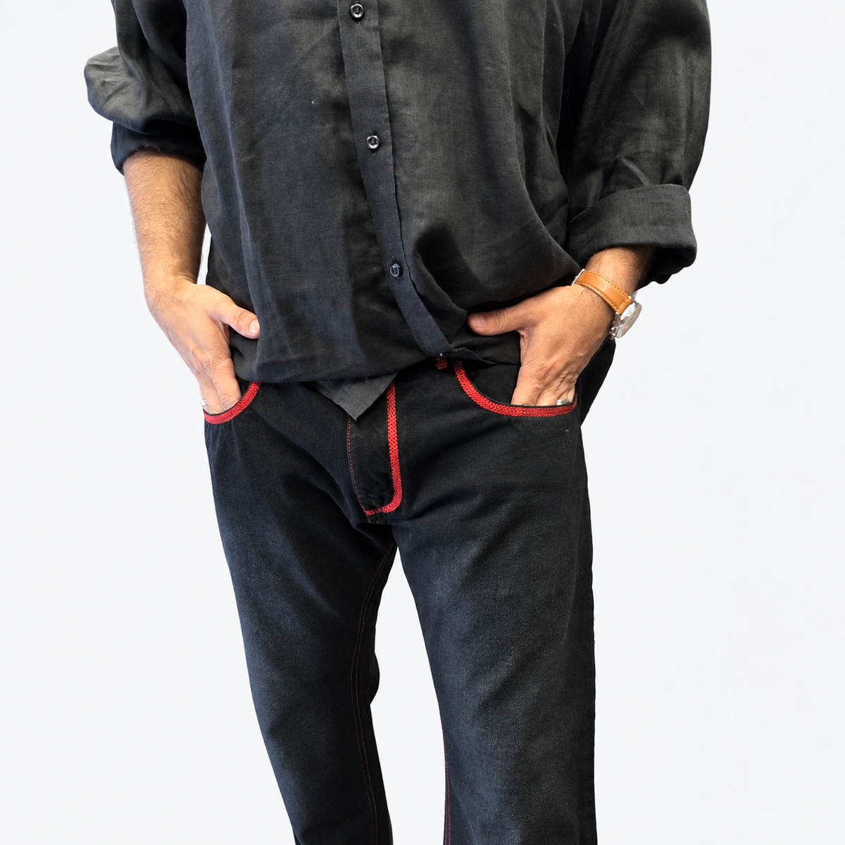 The Black Crimson Edge Jean