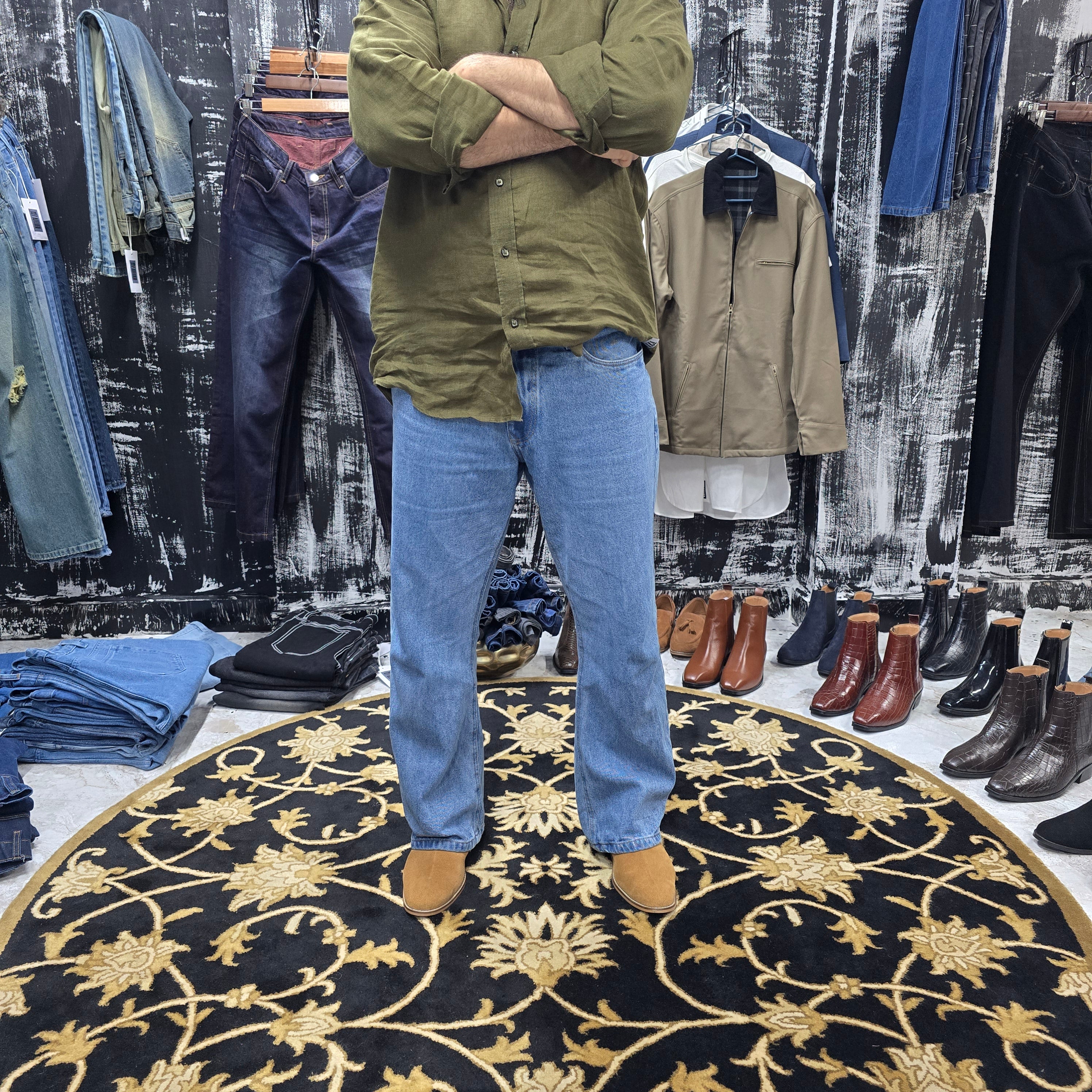 Skyline Fade Straight Wide-Leg Jeans