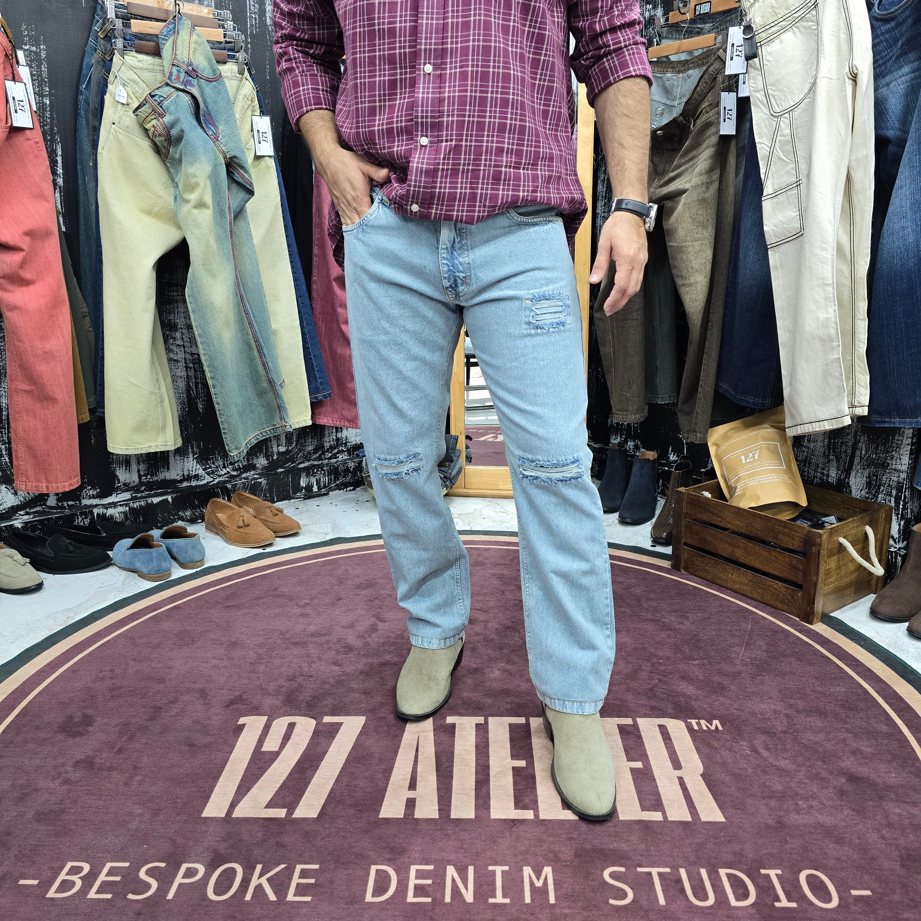 Arctic Distressed Straight Fit Jeans