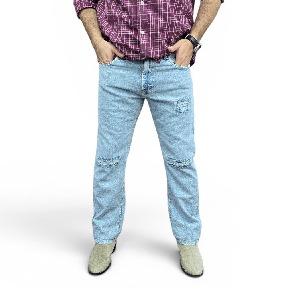 Arctic Distressed Straight Fit Jeans