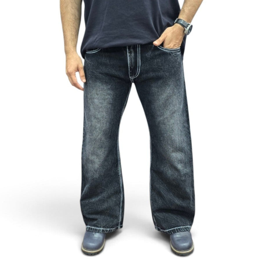 Black Burnt Cloud Bootcut Jeans