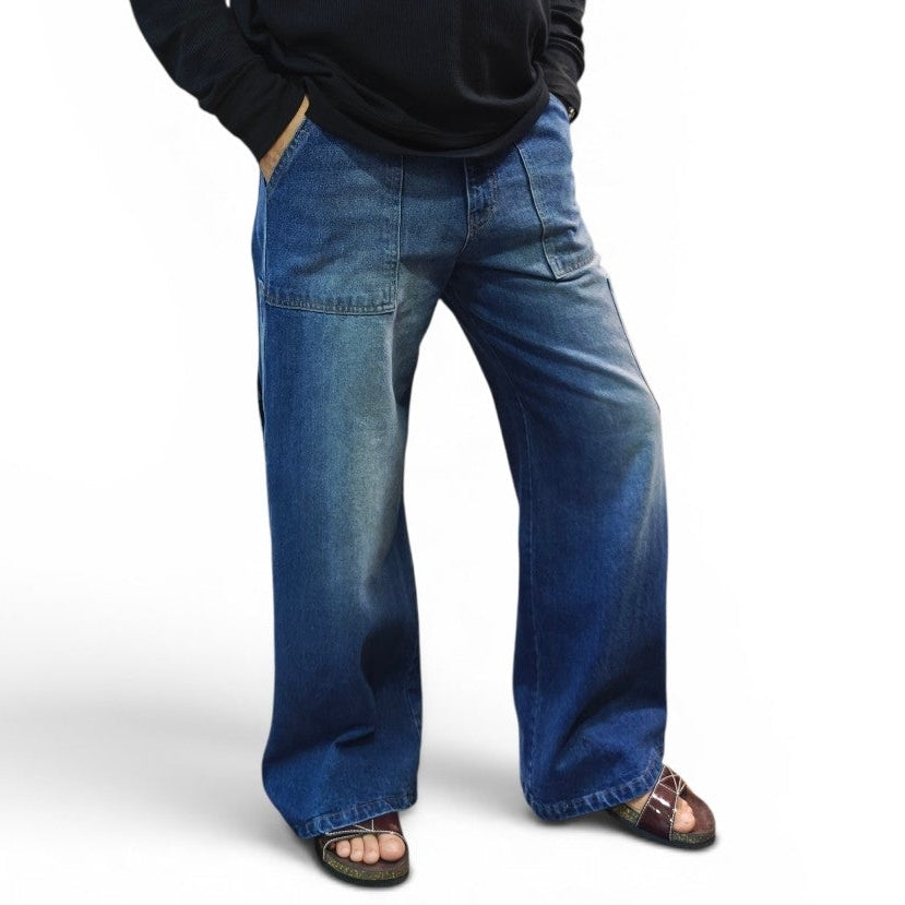 Utility Wide Leg Indigo Wash