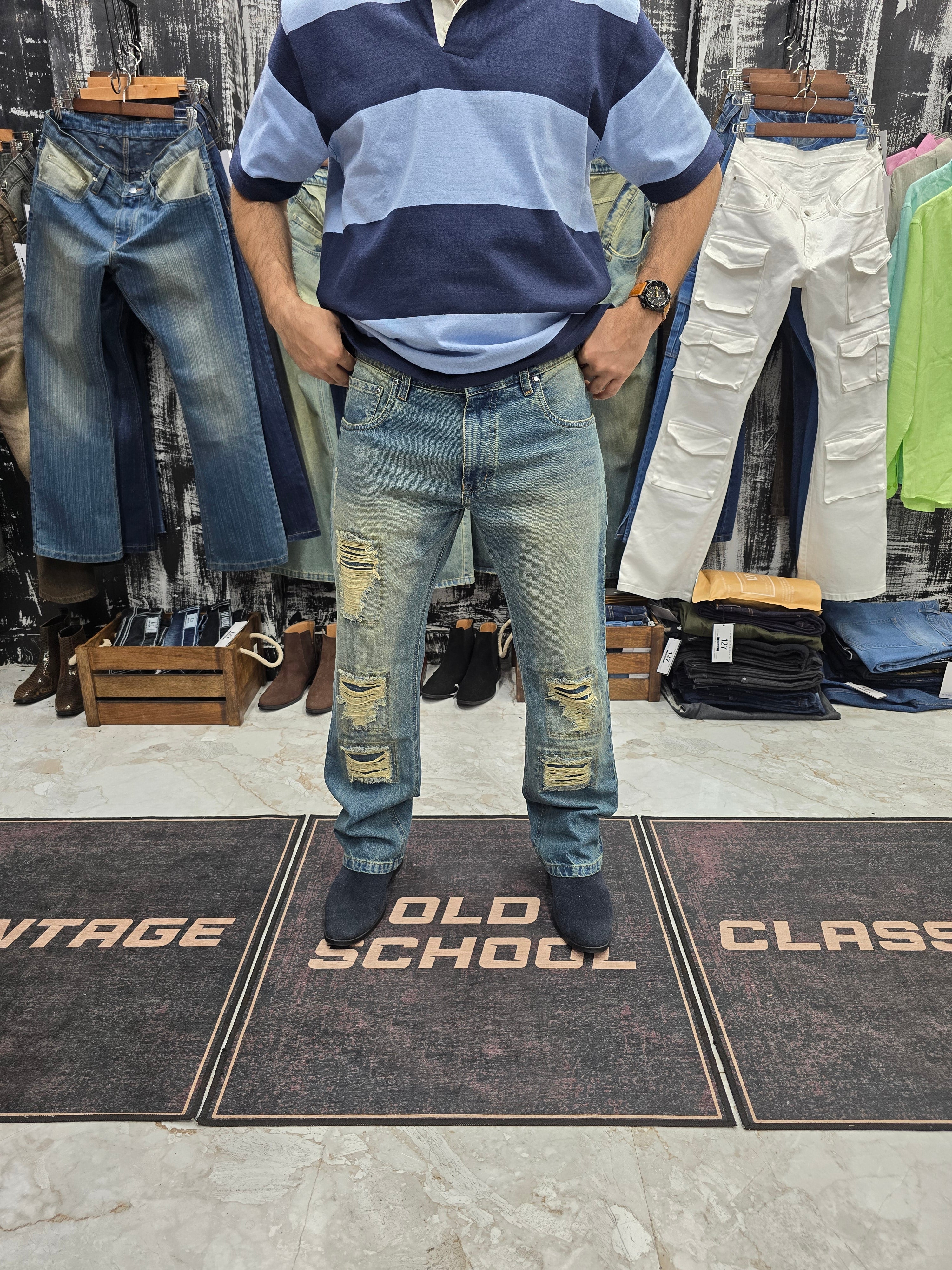 Heritage Distressed Vintage Jeans