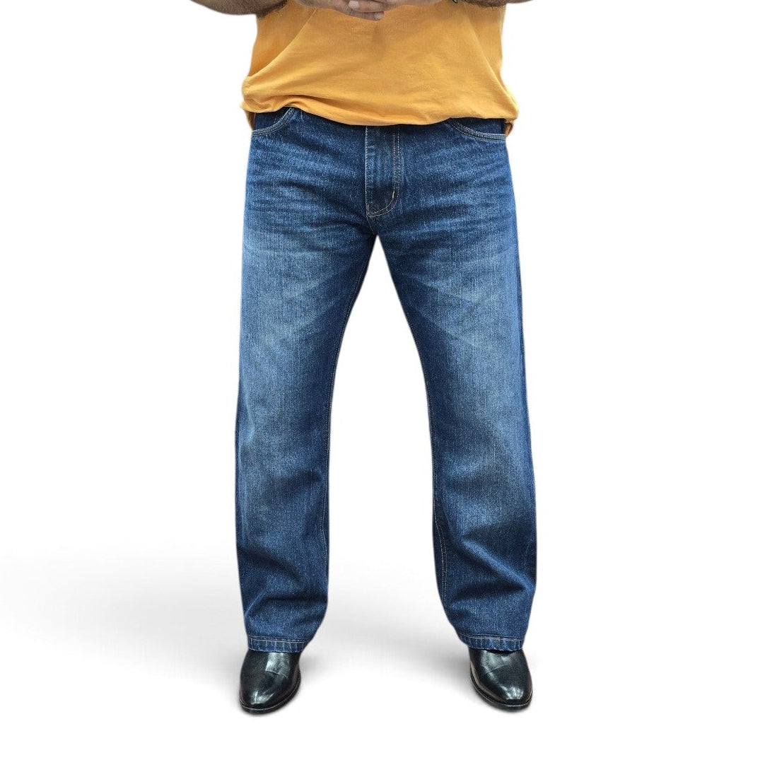 Relaxed Fit Jeans In Deep Indigo Wash