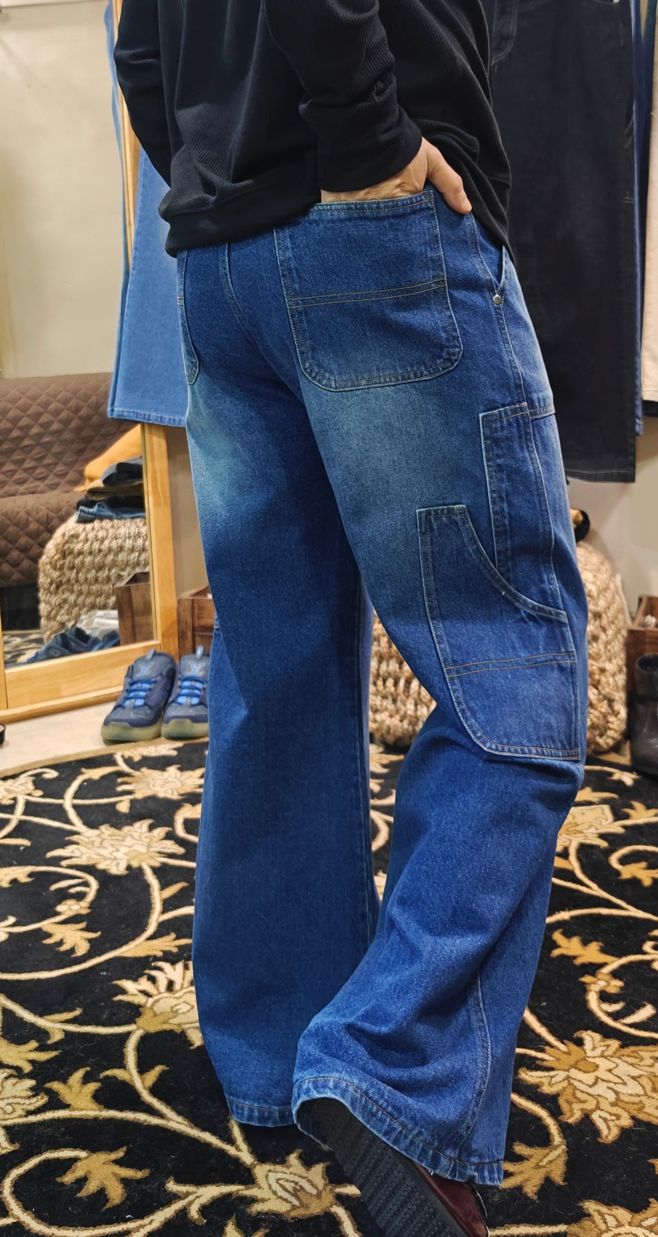 Utility Wide Leg Indigo Wash