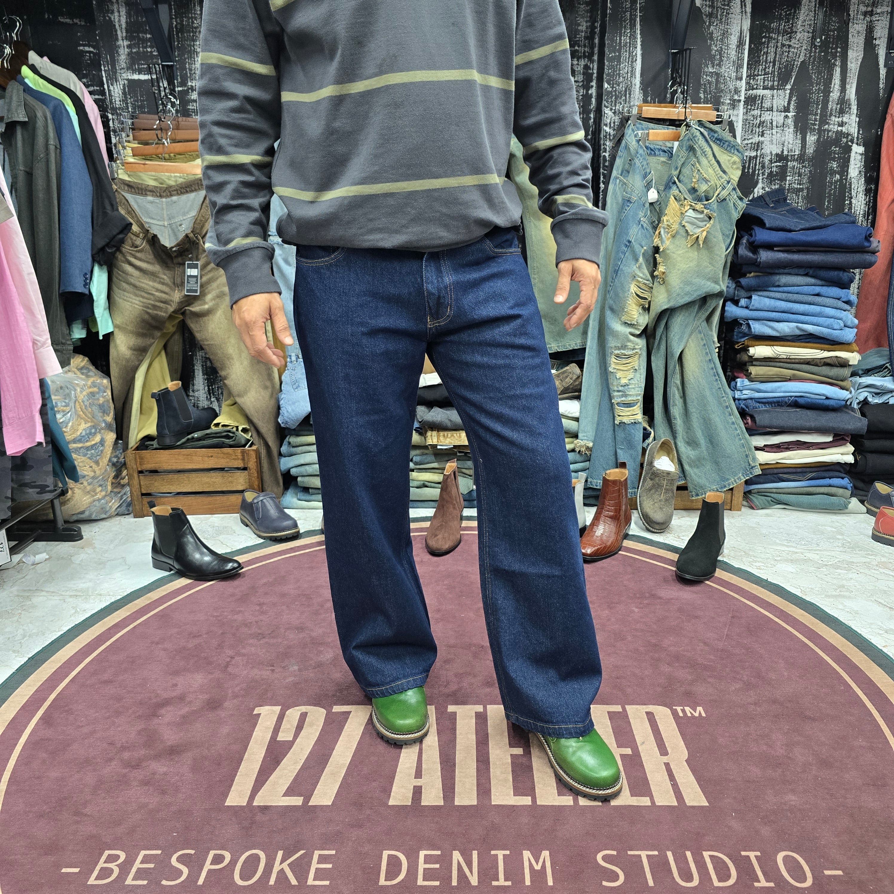 Dark Indigo Wide Fit Pajama Denim Jean