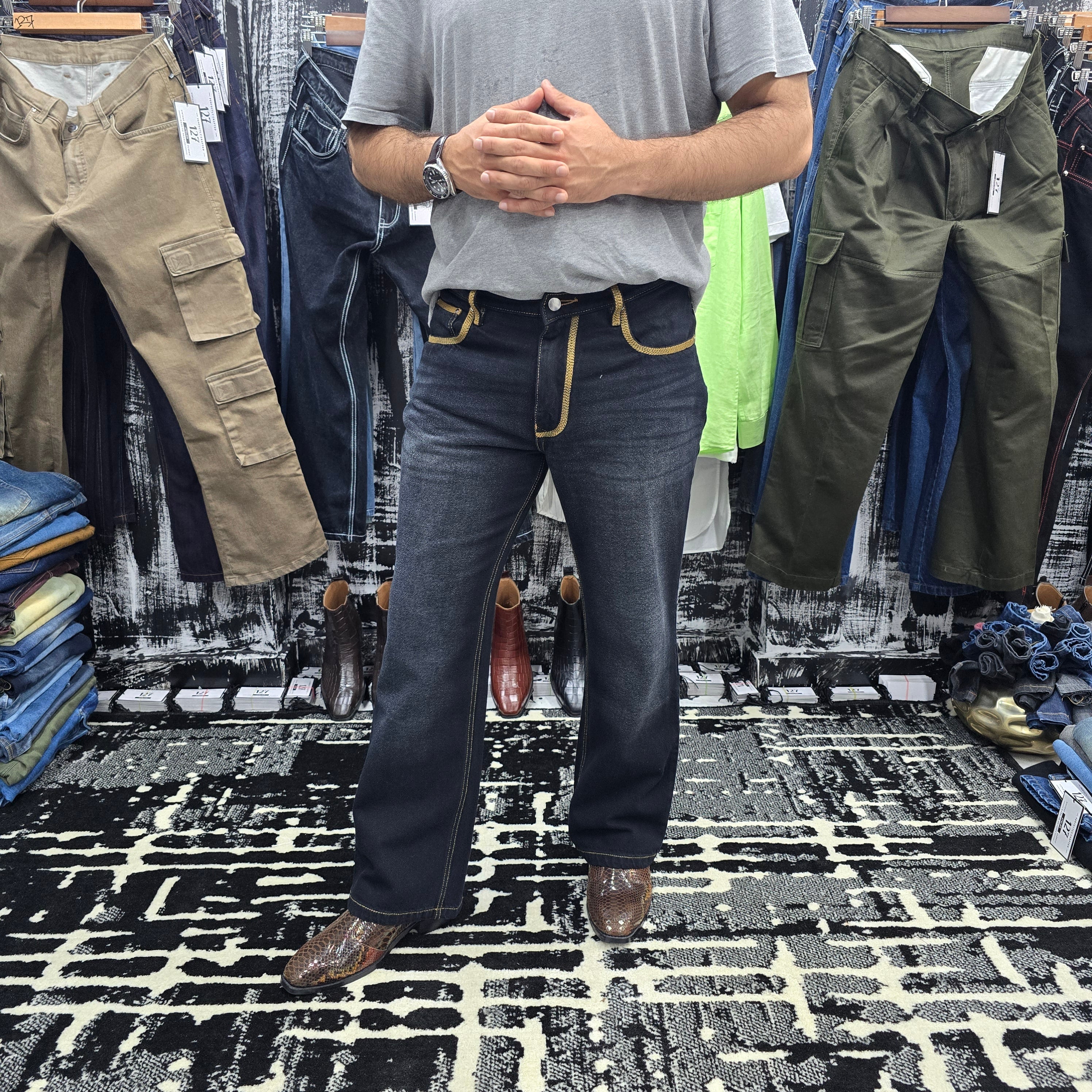 Heritage Contrast Stitch Bootcut Jeans