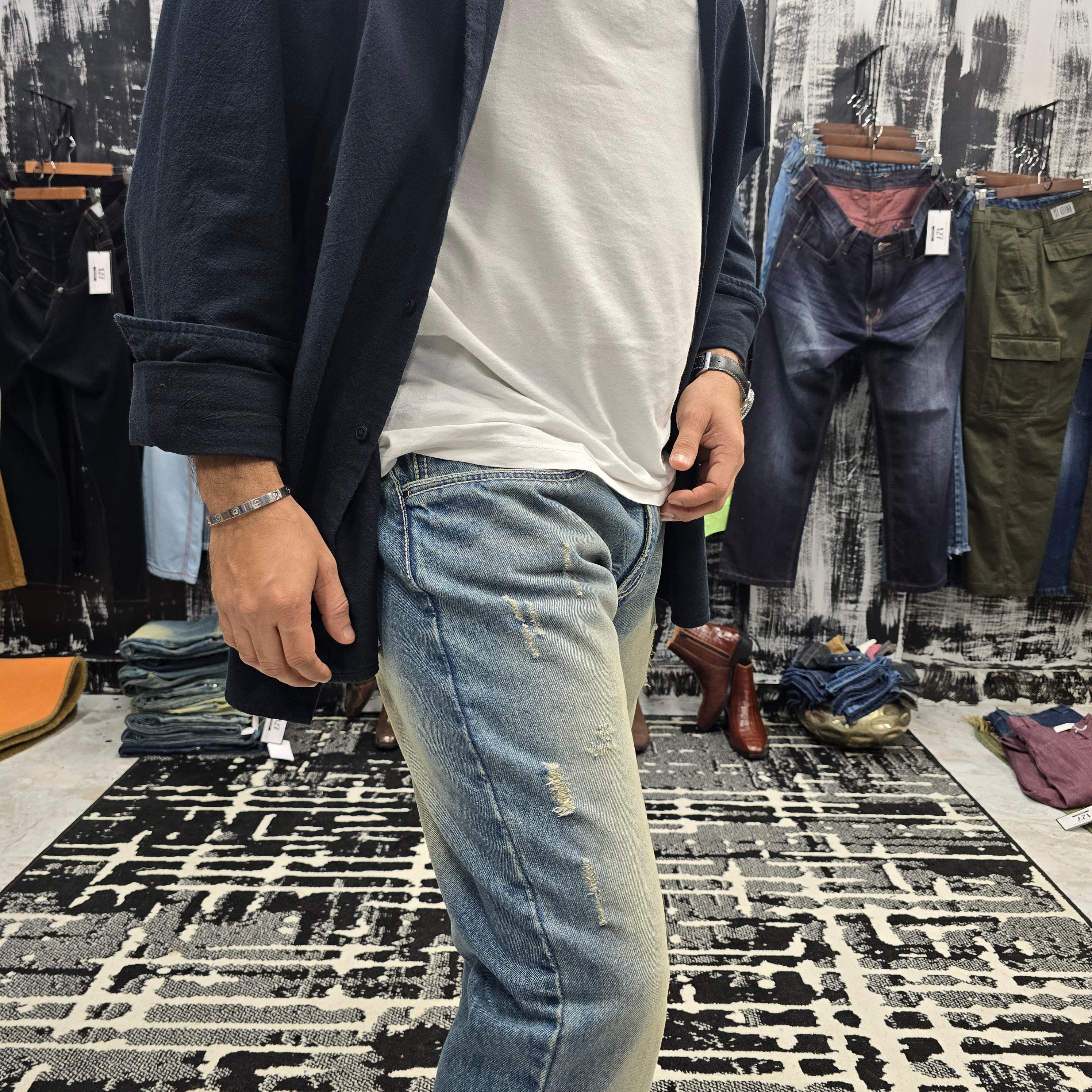 Vintage Ice Fade Semi Bootcut Jeans