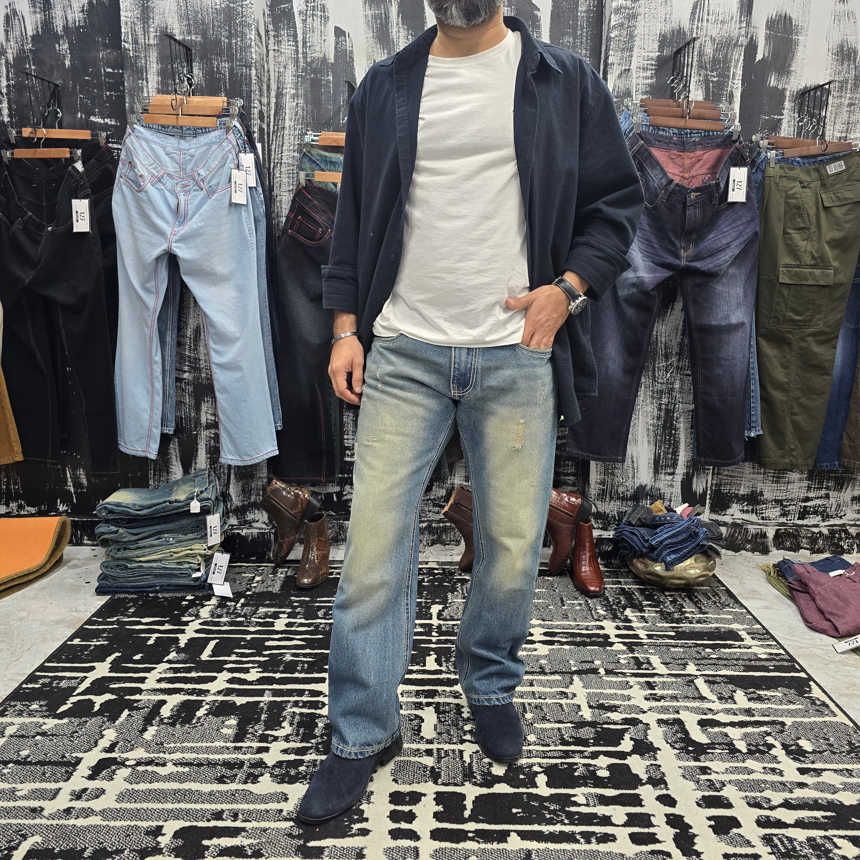 Vintage Ice Fade Semi Bootcut Jeans