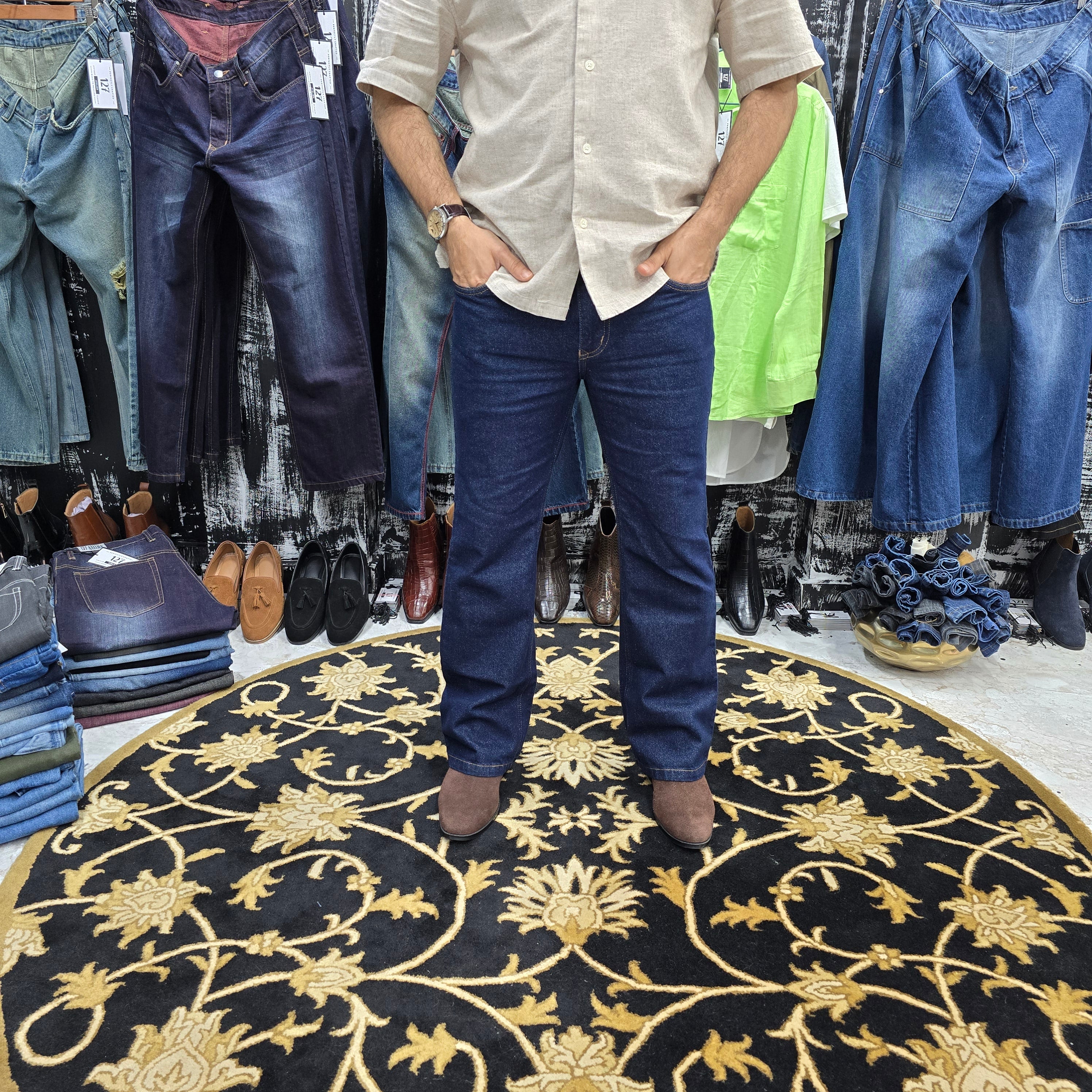 Raw Indigo Straight Fit Jeans