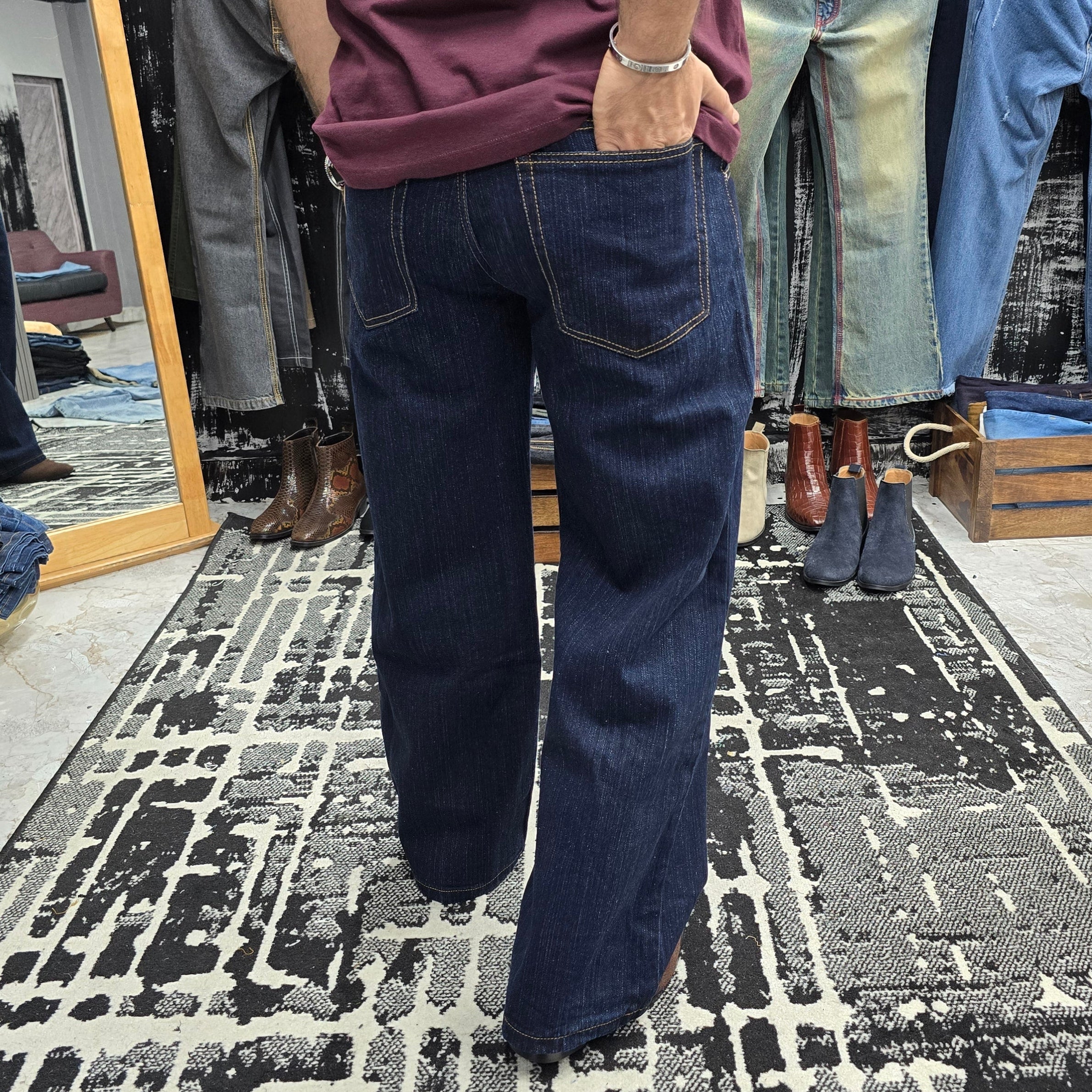 Heritage Wide Leg Indigo Slub denim