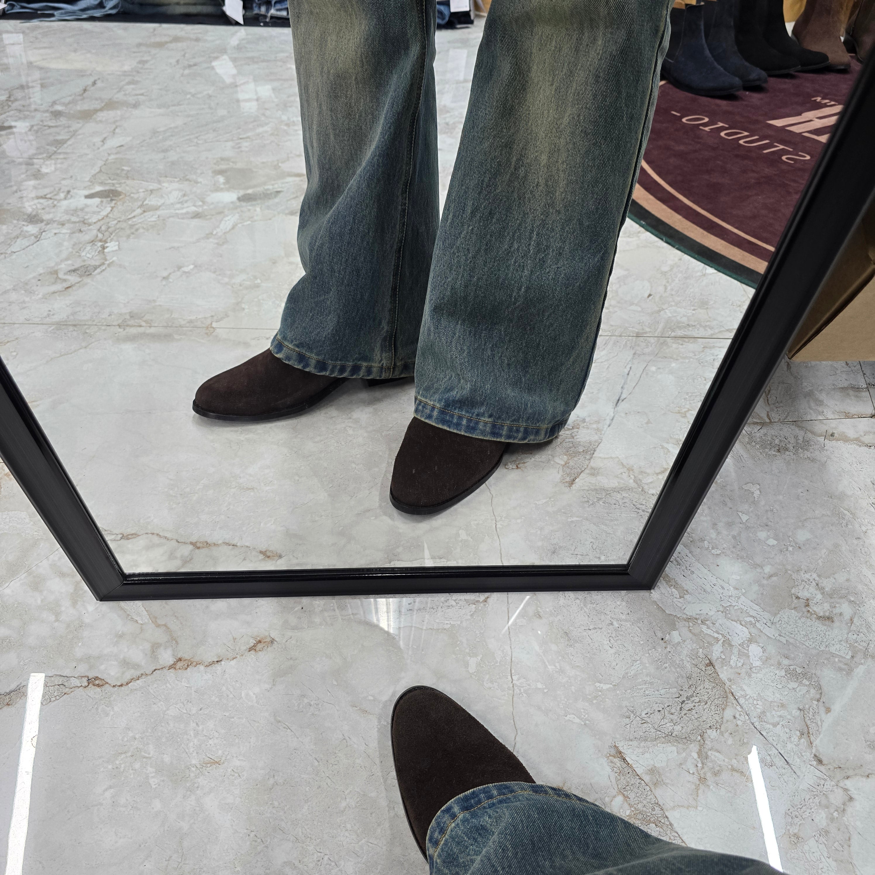 Dark brown Suede Leather Cuban