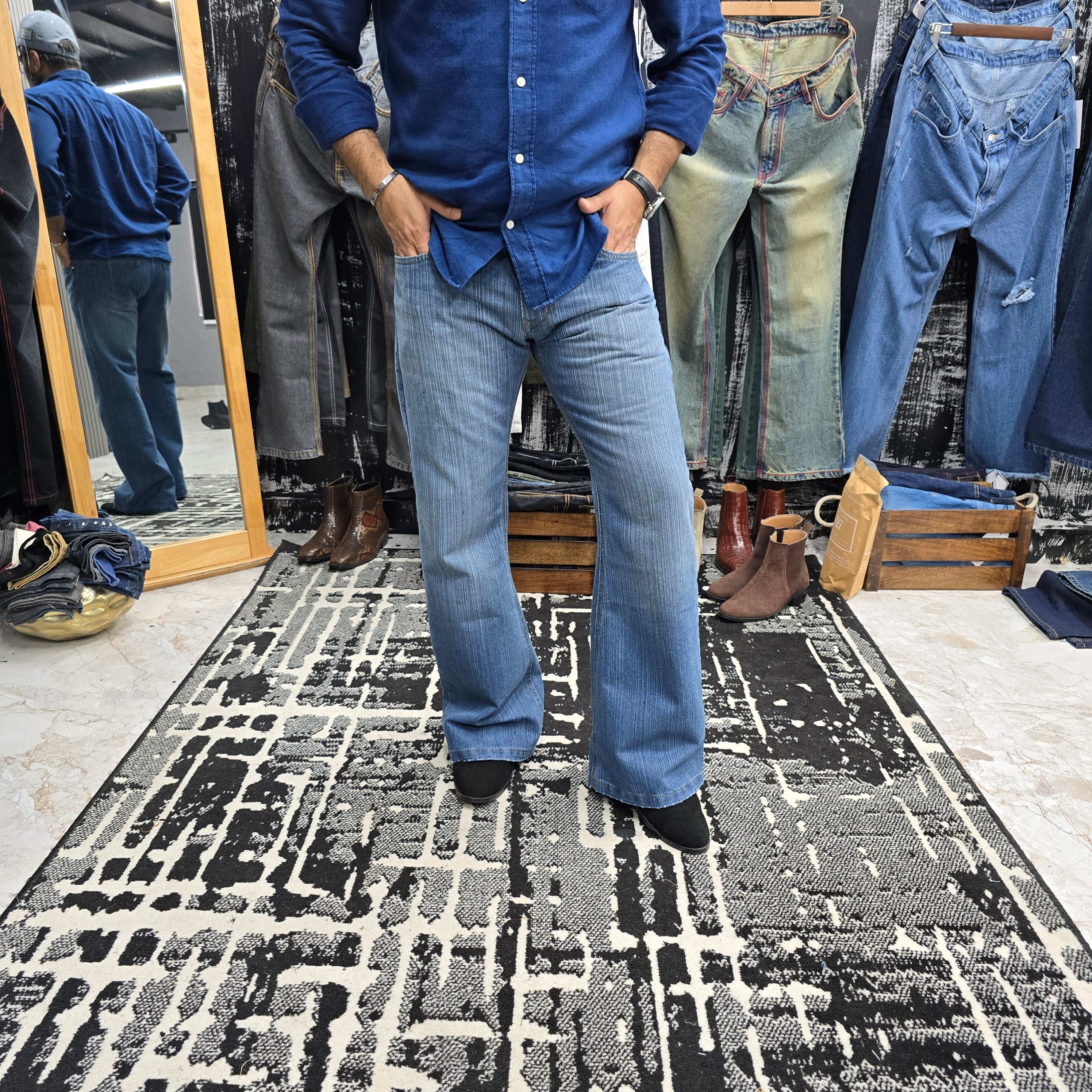 Skyline Slub Denim Bootcut Jeans