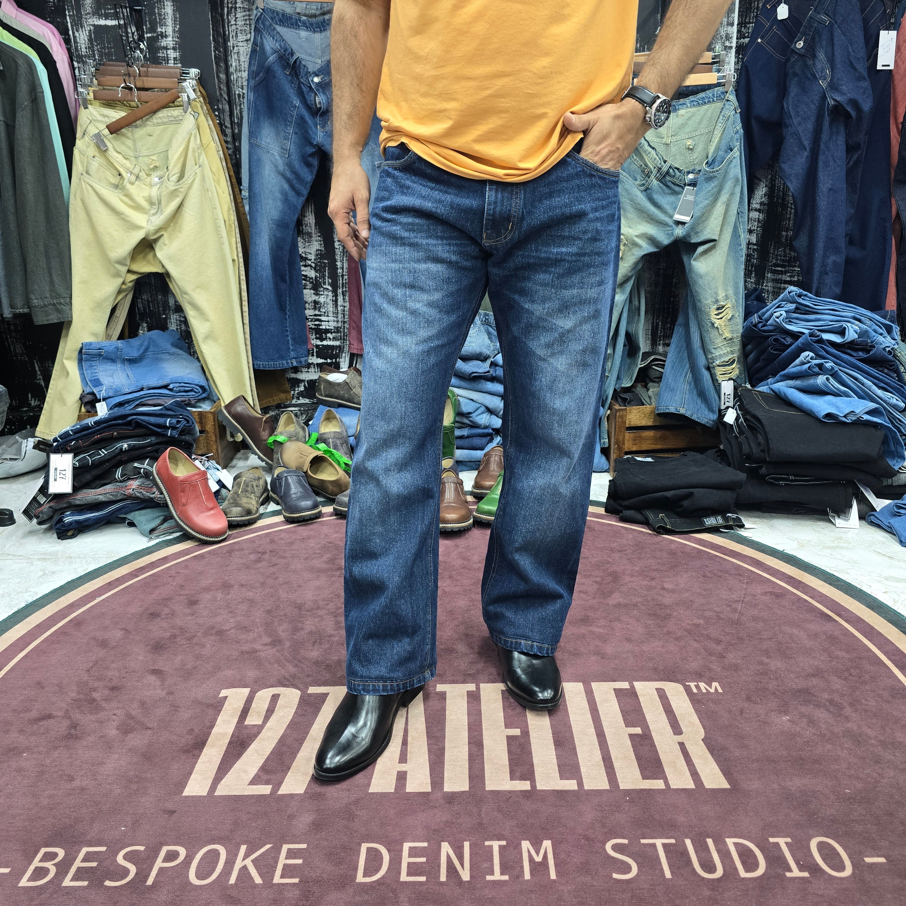 Relaxed Fit Jeans In Deep Indigo Wash