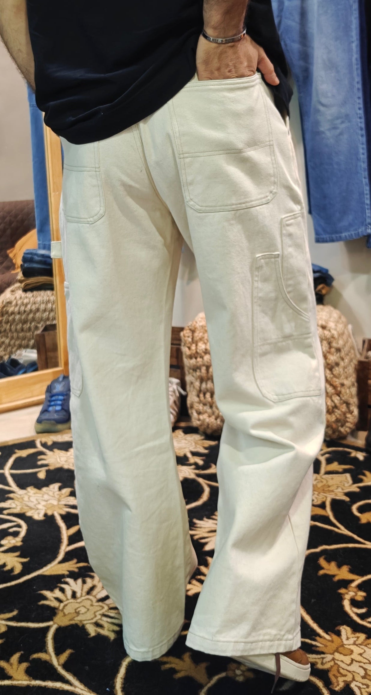 Artisan Utility Wide Leg  Natural Canvas Denim