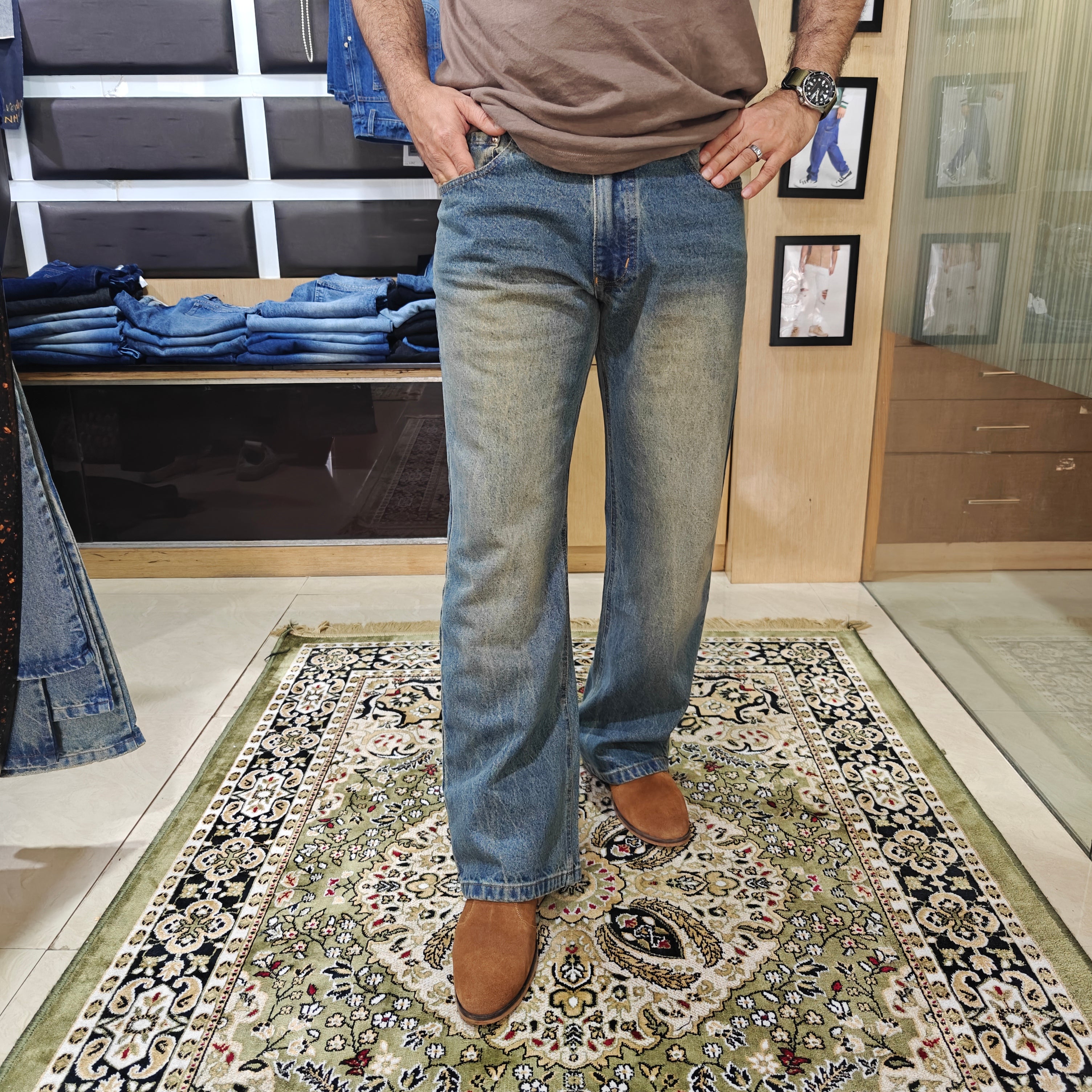 Heritage Stonewash Bootcut Jeans