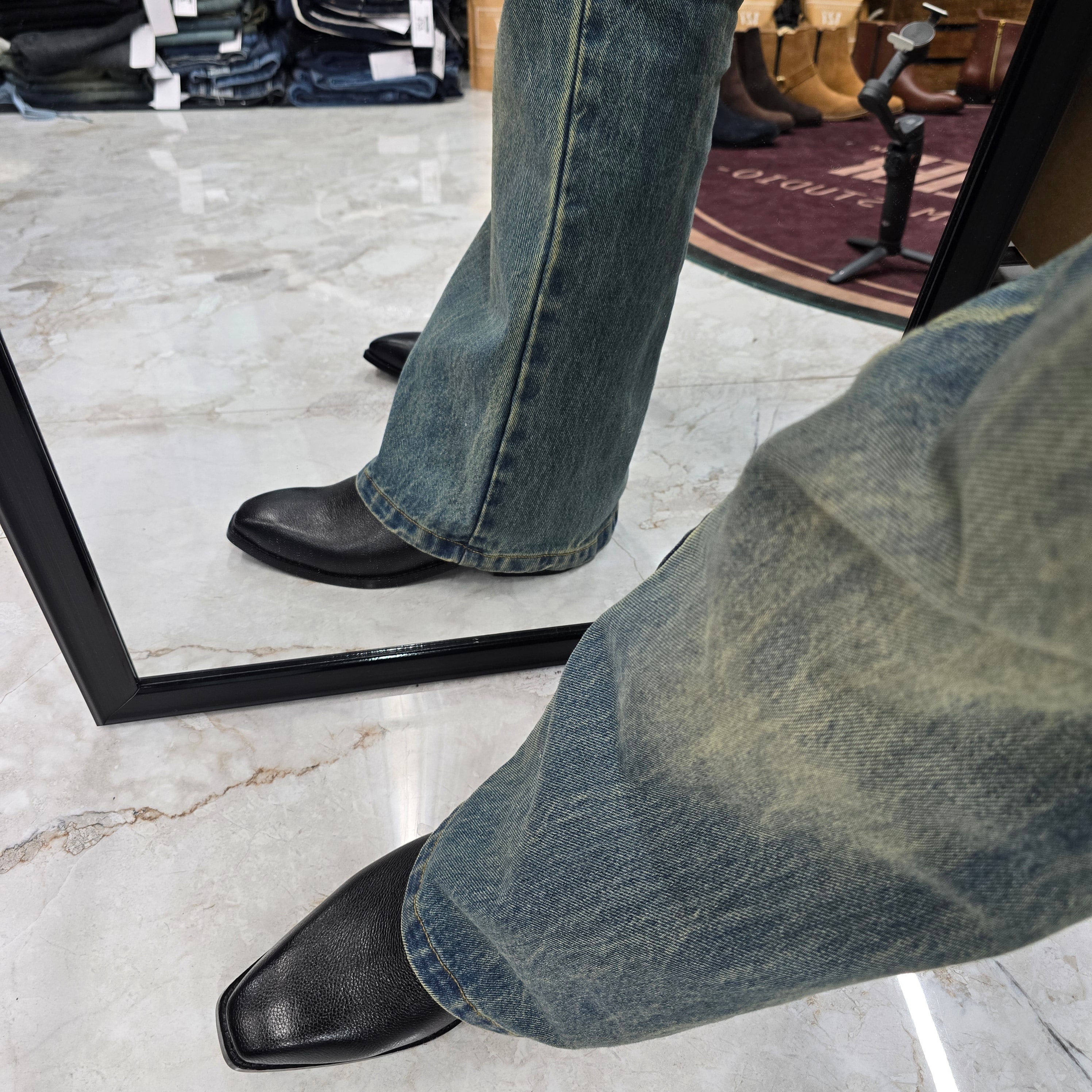 Black leather Cuban