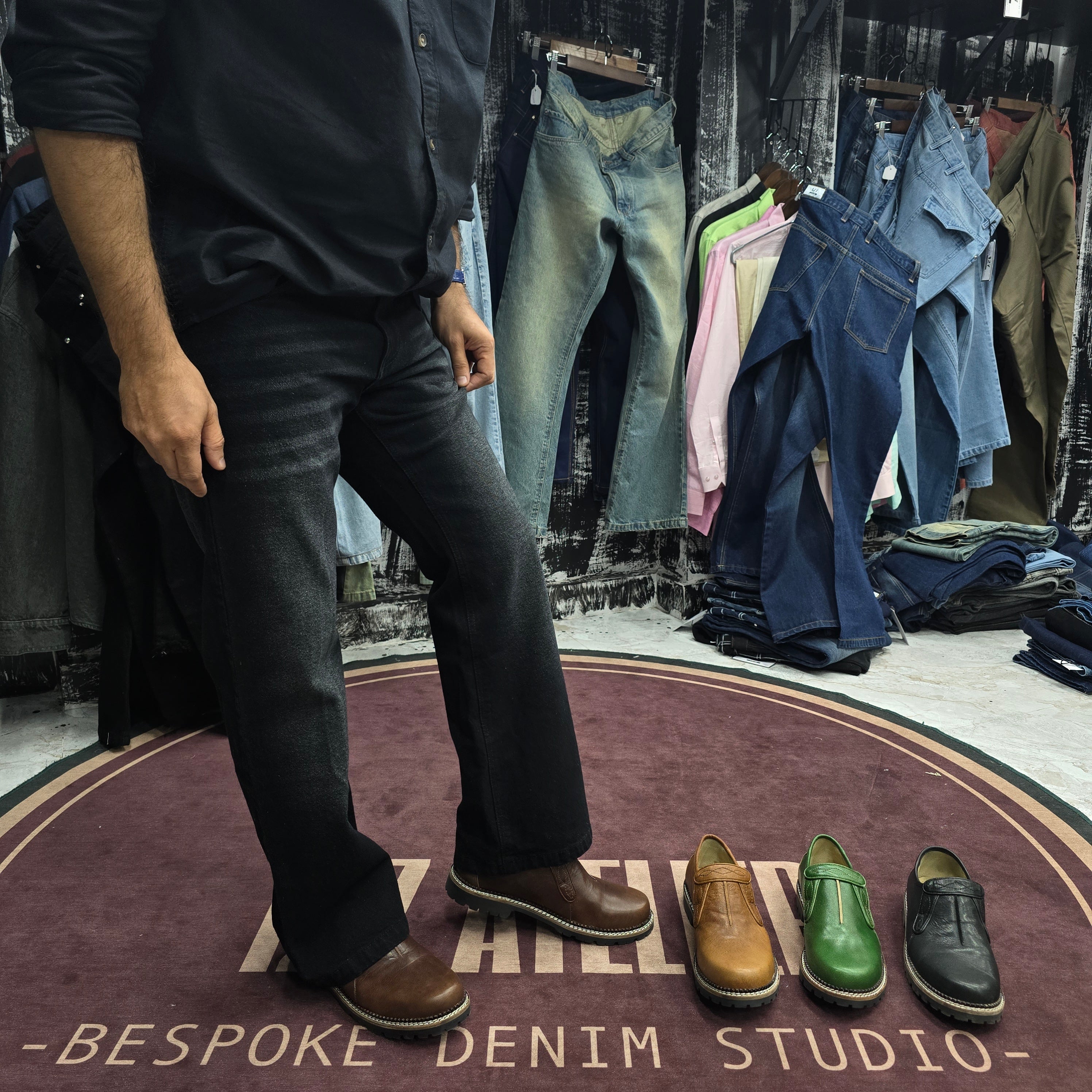 Midnight fade straight leg jean