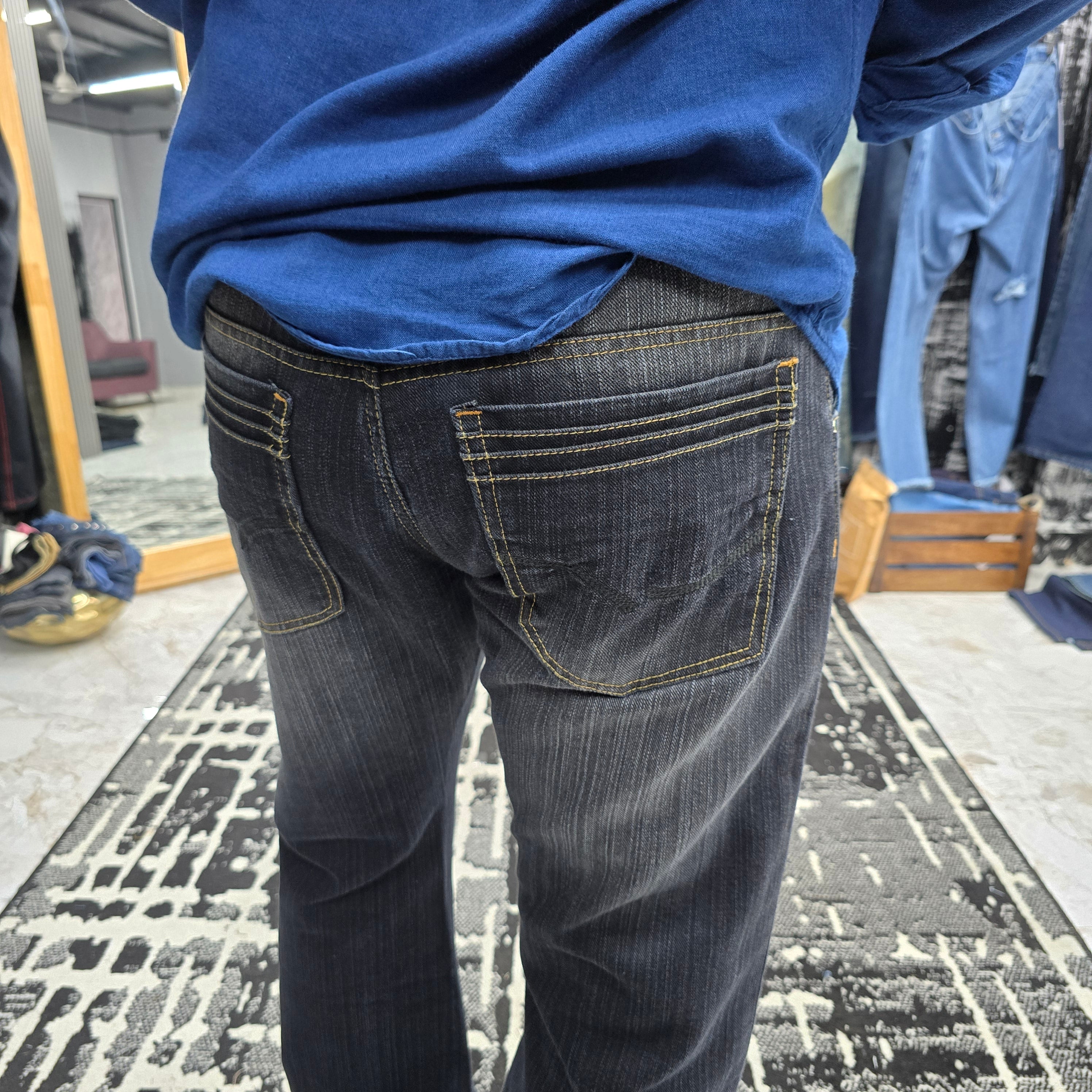 Shadow Fade Slub Denim Bootcut Jeans
