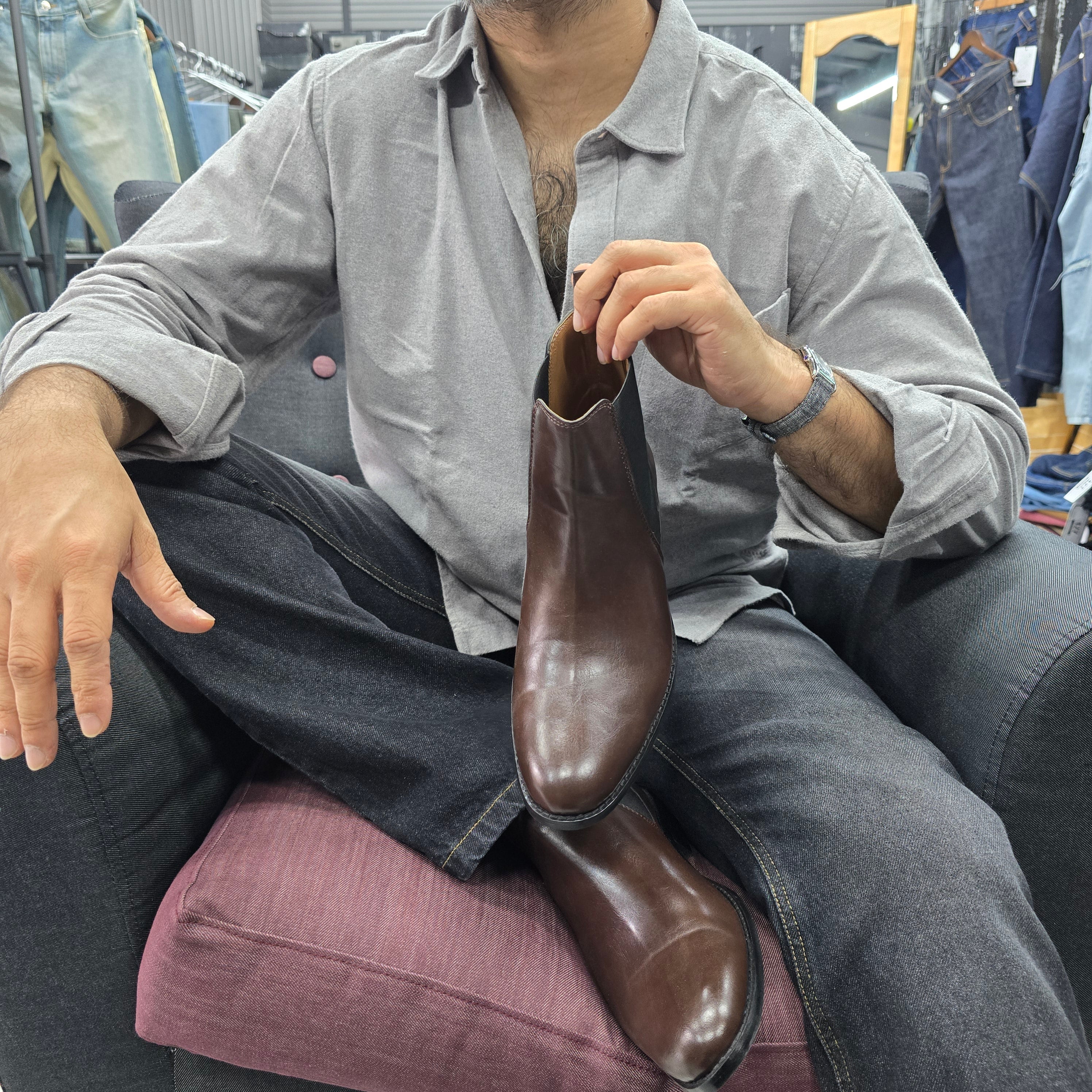 Dark Brown Leather Chelsea