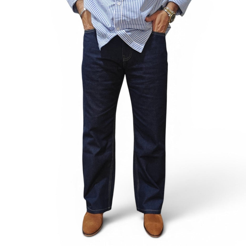 Raw Indigo Semi Bootcut Jeans