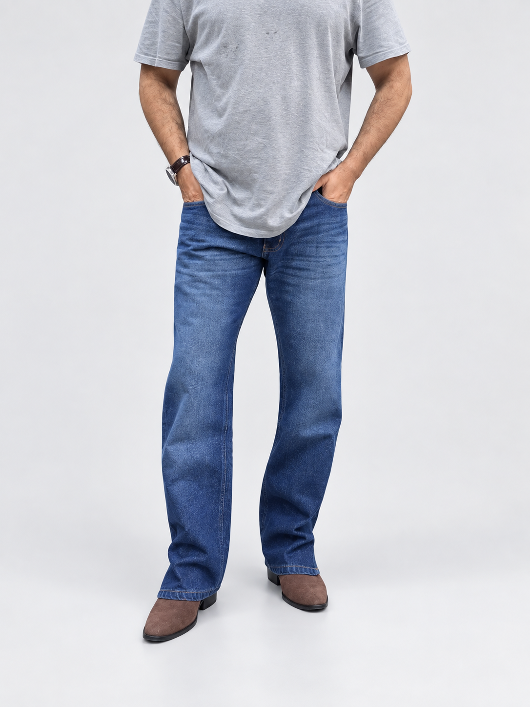 Midnight Zip-Hem Denim Jean