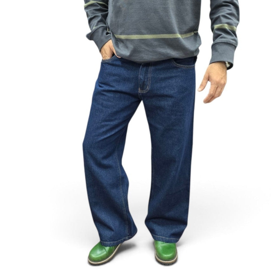 Dark Indigo Wide Fit Pajama Denim Jean