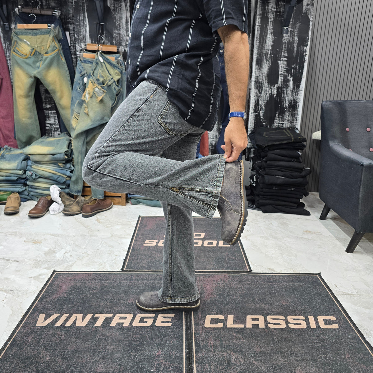 The Carbon Utility Zip Jean