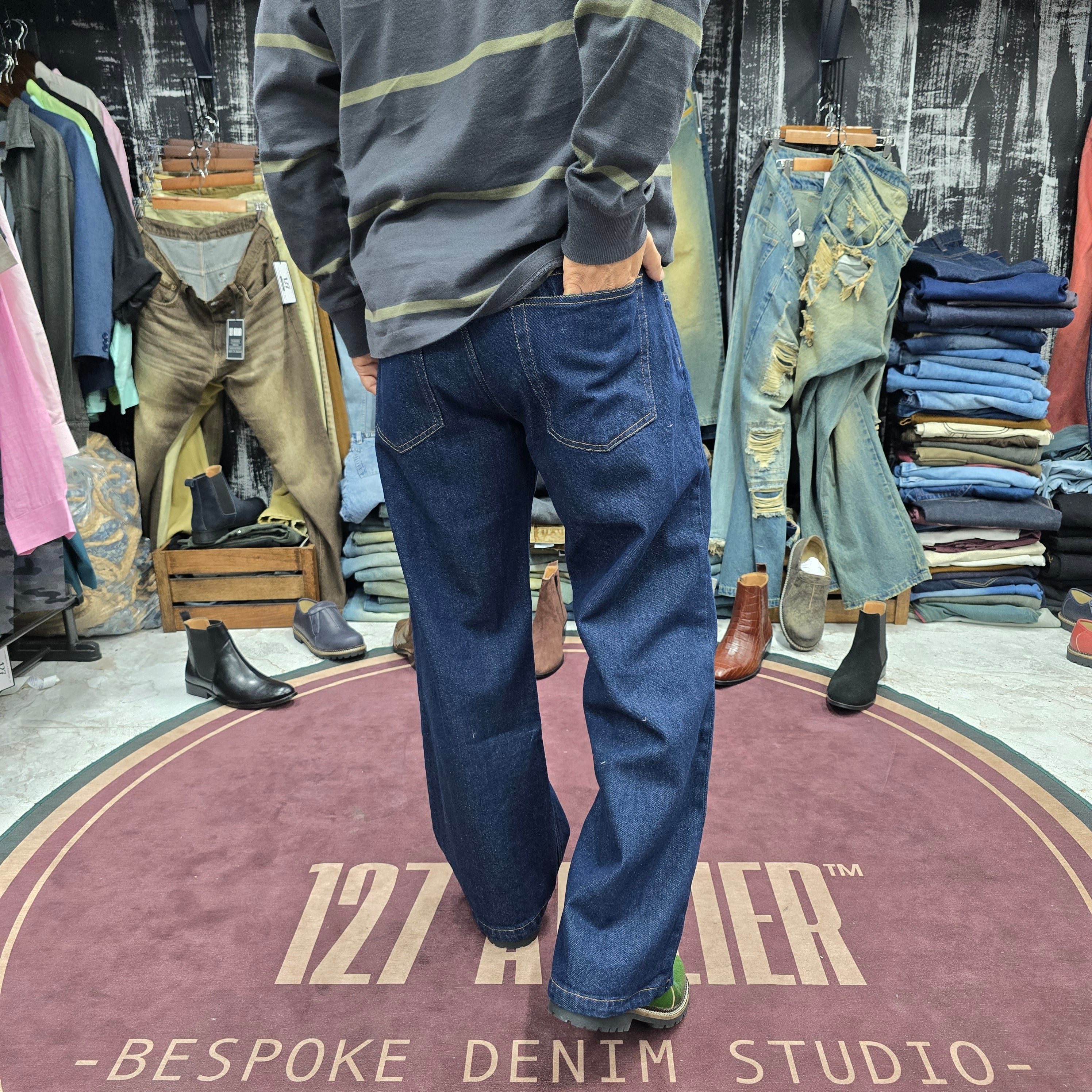 Dark Indigo Wide Fit Pajama Denim Jean