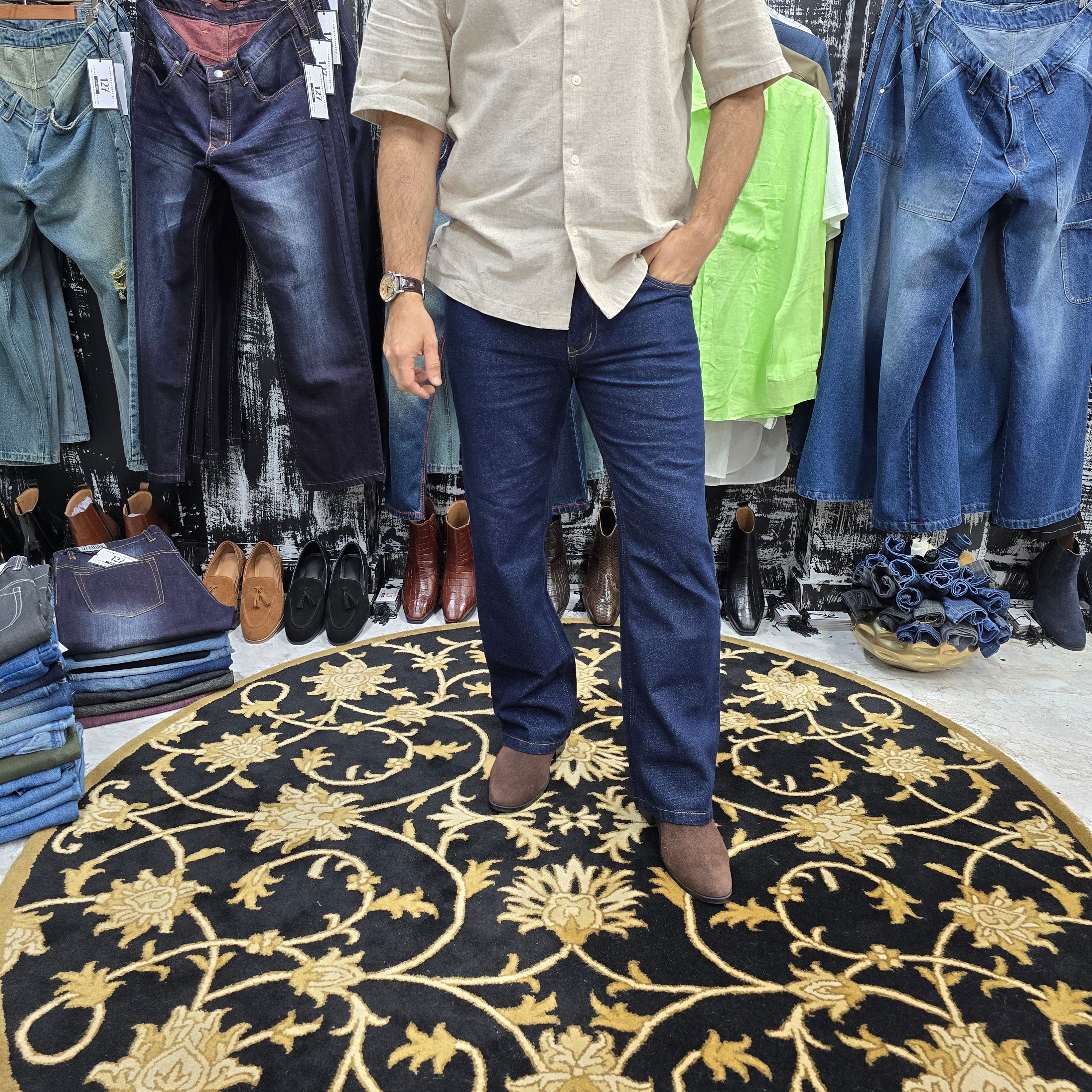 Raw Indigo Straight Fit Jeans