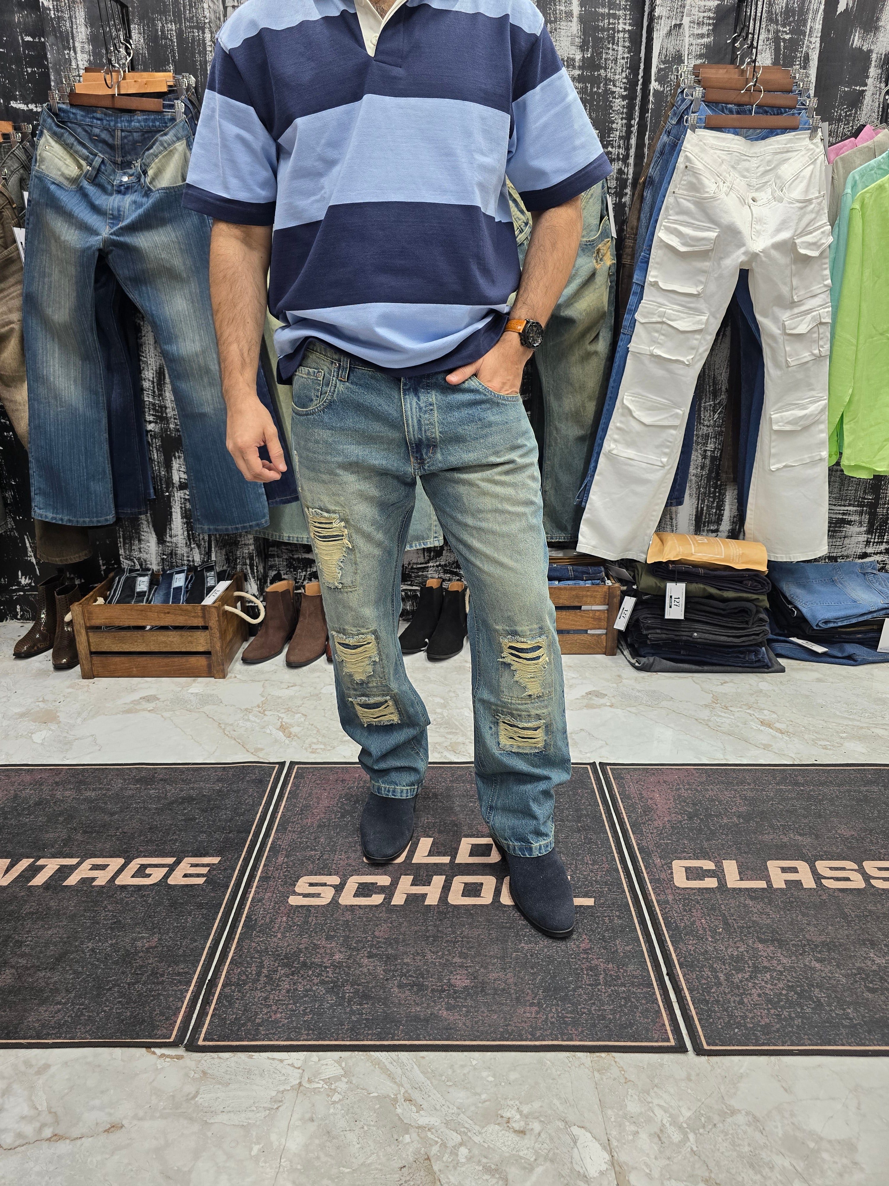 Heritage Distressed Vintage Jeans