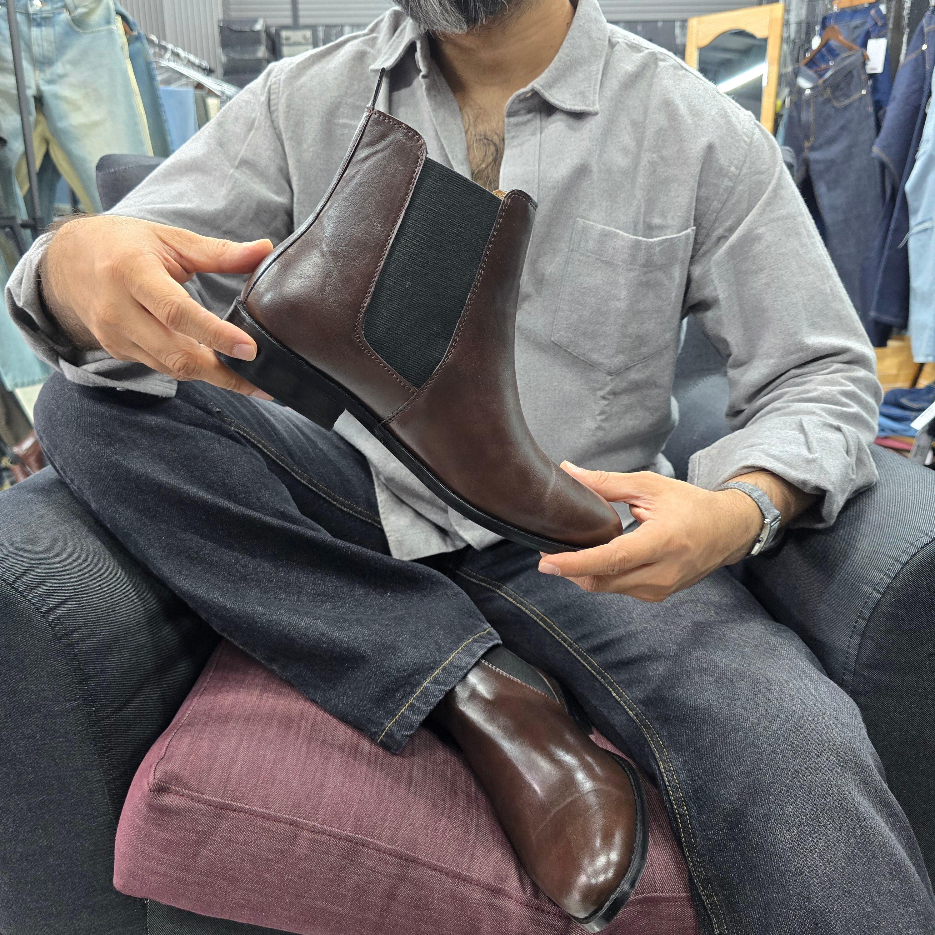 Dark Brown Leather Chelsea