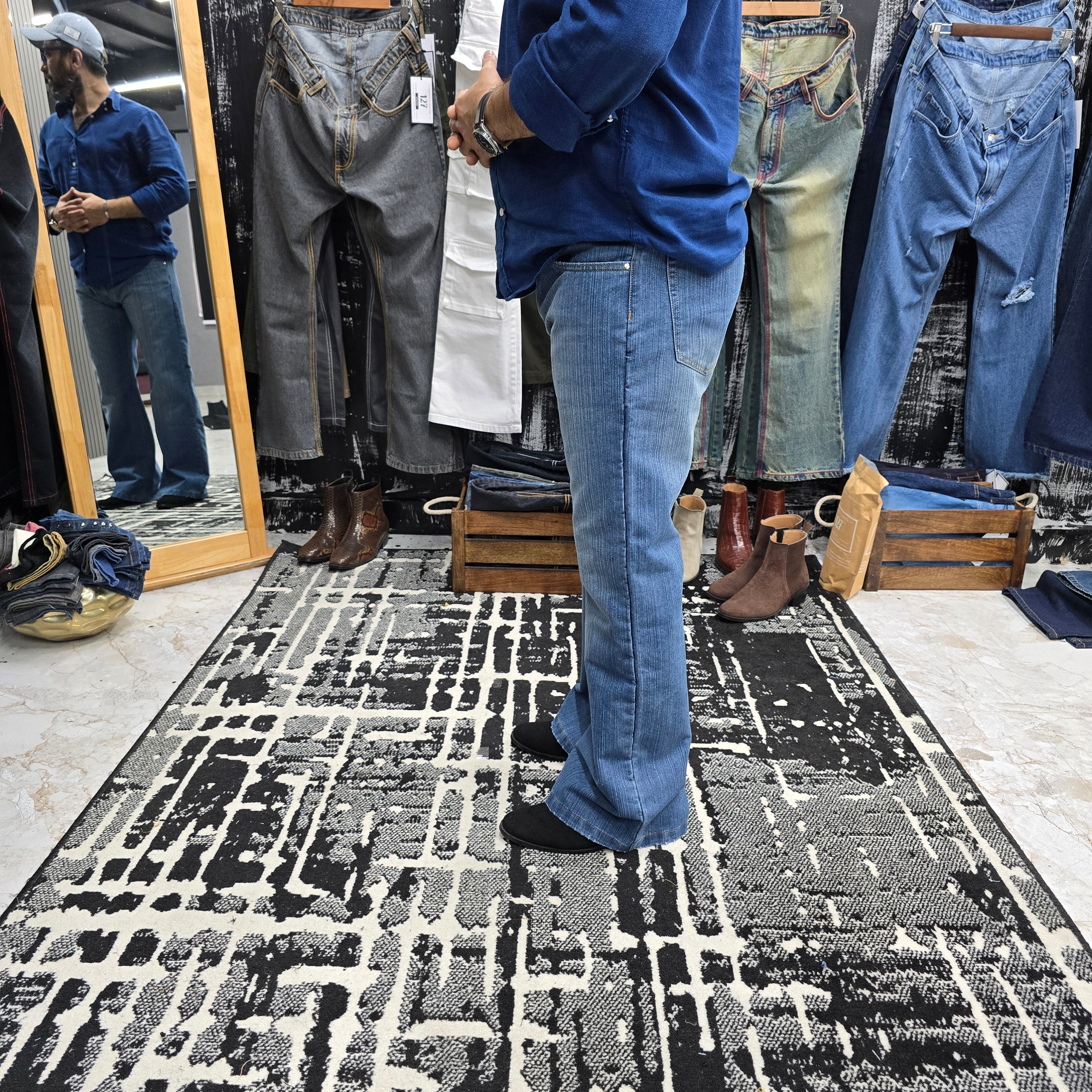 Skyline Slub Denim Bootcut Jeans