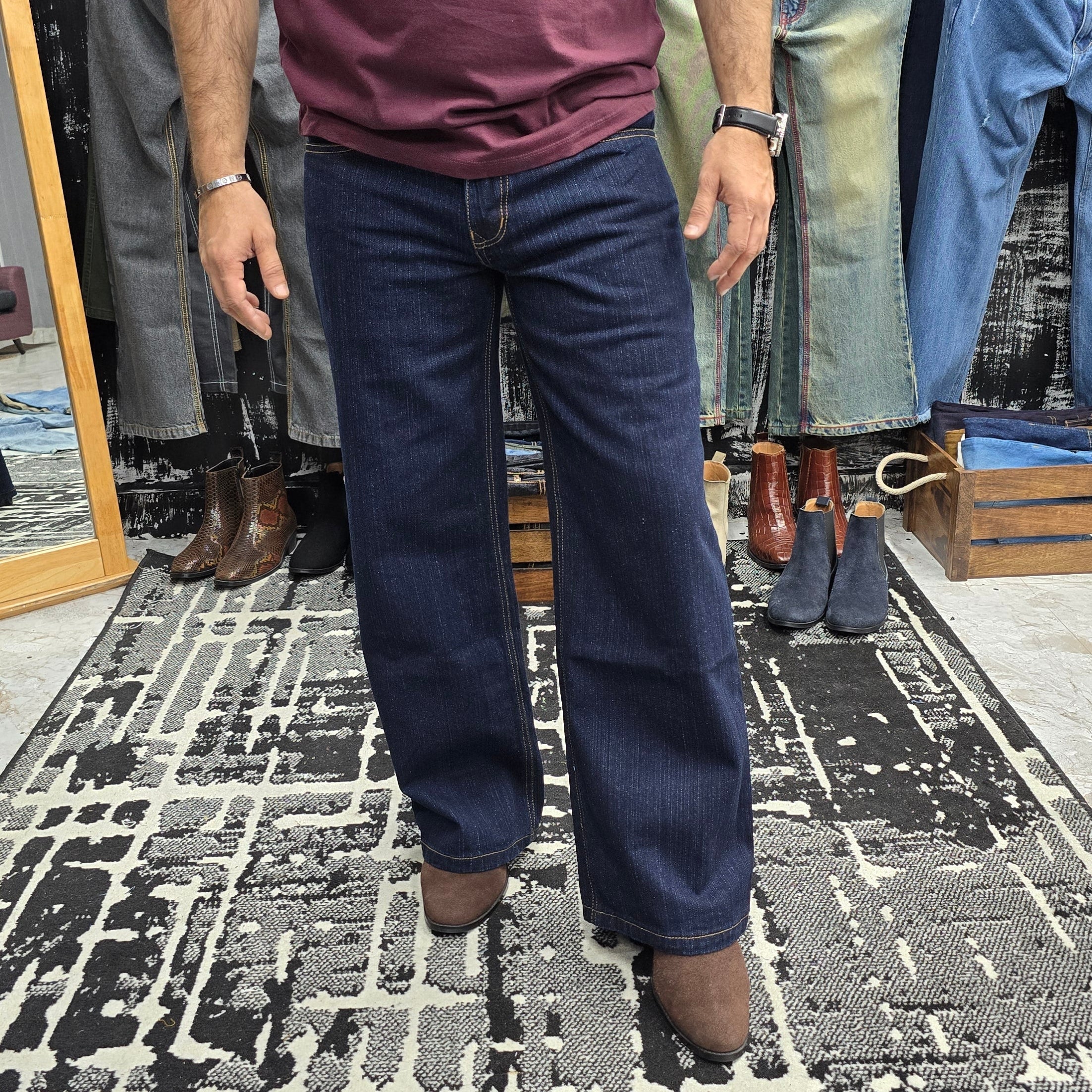Heritage Wide Leg Indigo Slub denim